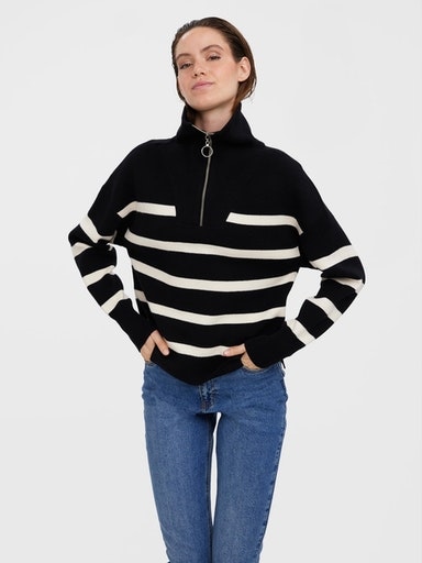 Vero Moda Troyer »VMSABA STRIPE LS HIGHNECK BLOUSE GA NOOS«