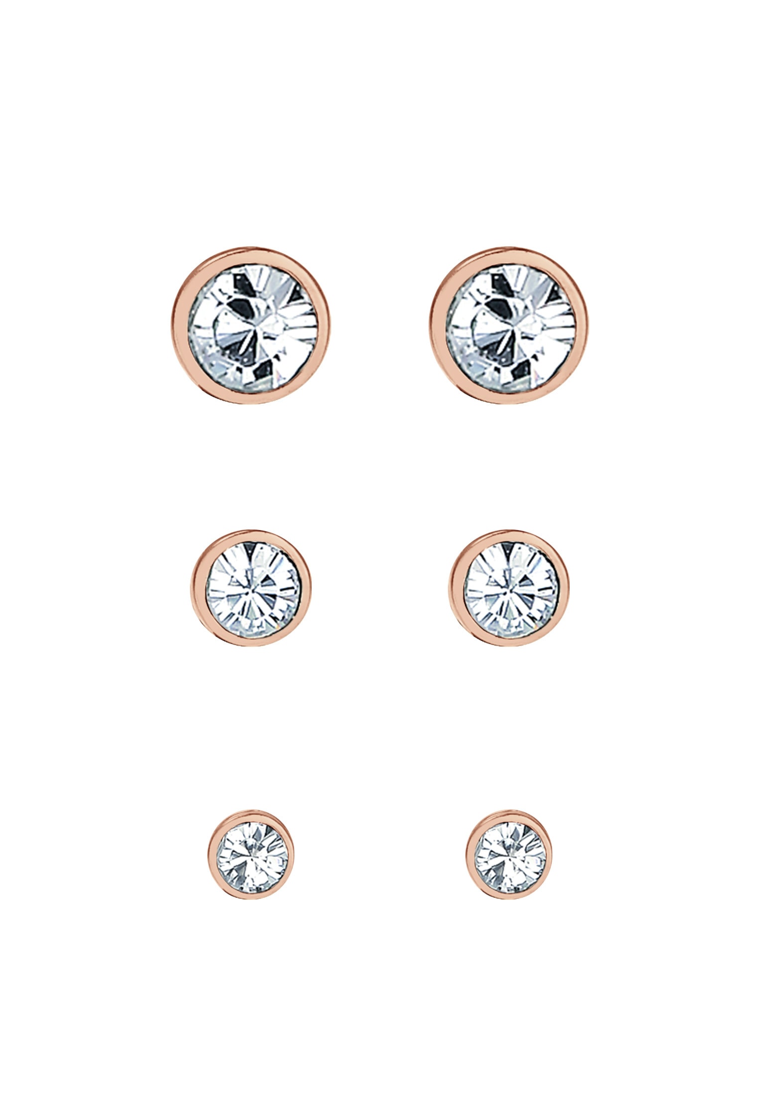 Elli Ohrstecker-Set »Ohrringe Stecker Kristalle (3 tlg) 925 Silber«