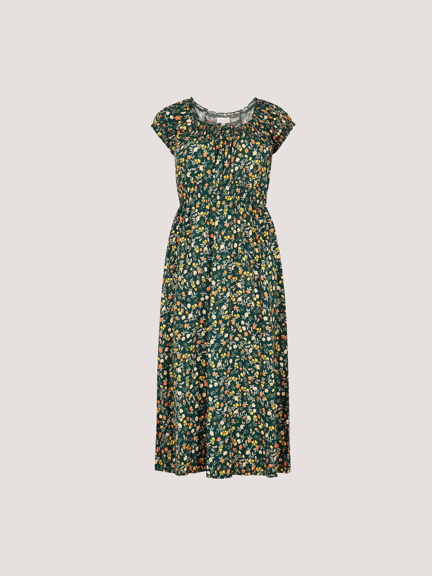 Apricot Midikleid »Florales Midikleid« mit gesmokter Taille