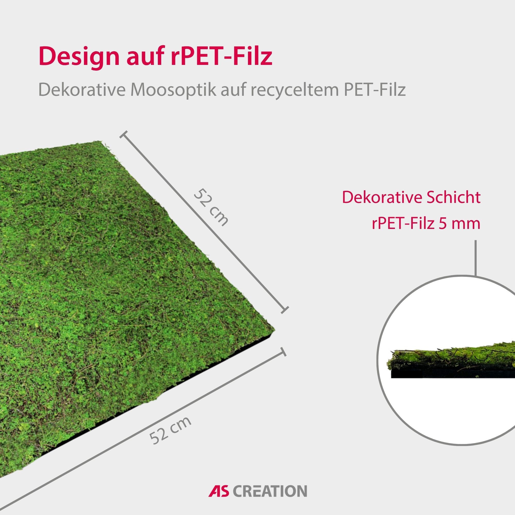 Architects Paper Wandpaneel »A.S. Création Modular Wall Wandpaneel Pflanzenoptik Natur« 1 tlg. Natur- und Kunstfasern auf rPET-Filz für botanische 3D-Wände