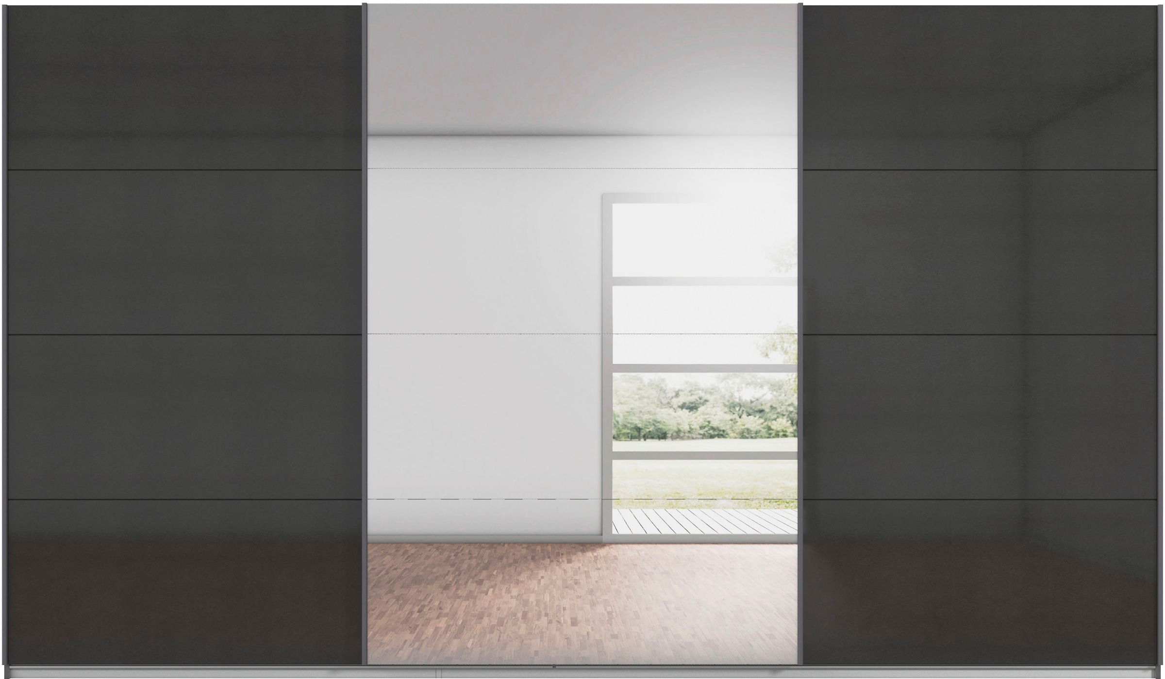 rauch Schwebetürenschrank »Kleiderschrank Schrank Garderobe AGORDO«, (in zwei Griff-Farben), Top Innenausstattung, in 4 Breiten und 2 Höhen MADE IN GERMANY