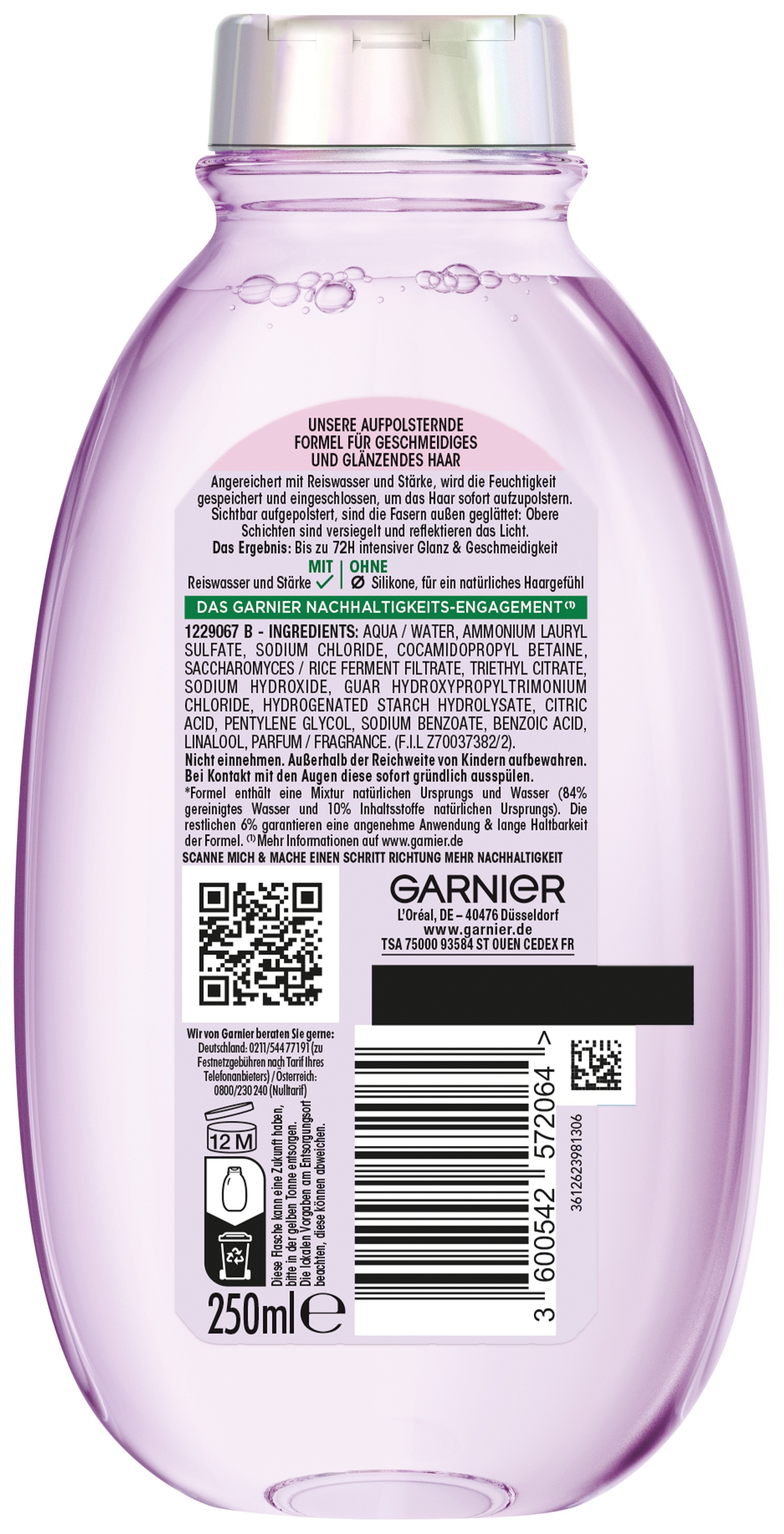 GARNIER Haarshampoo »Garnier Wahre Schätze Reiswasser Ritual Shampoo (6er Packung)«