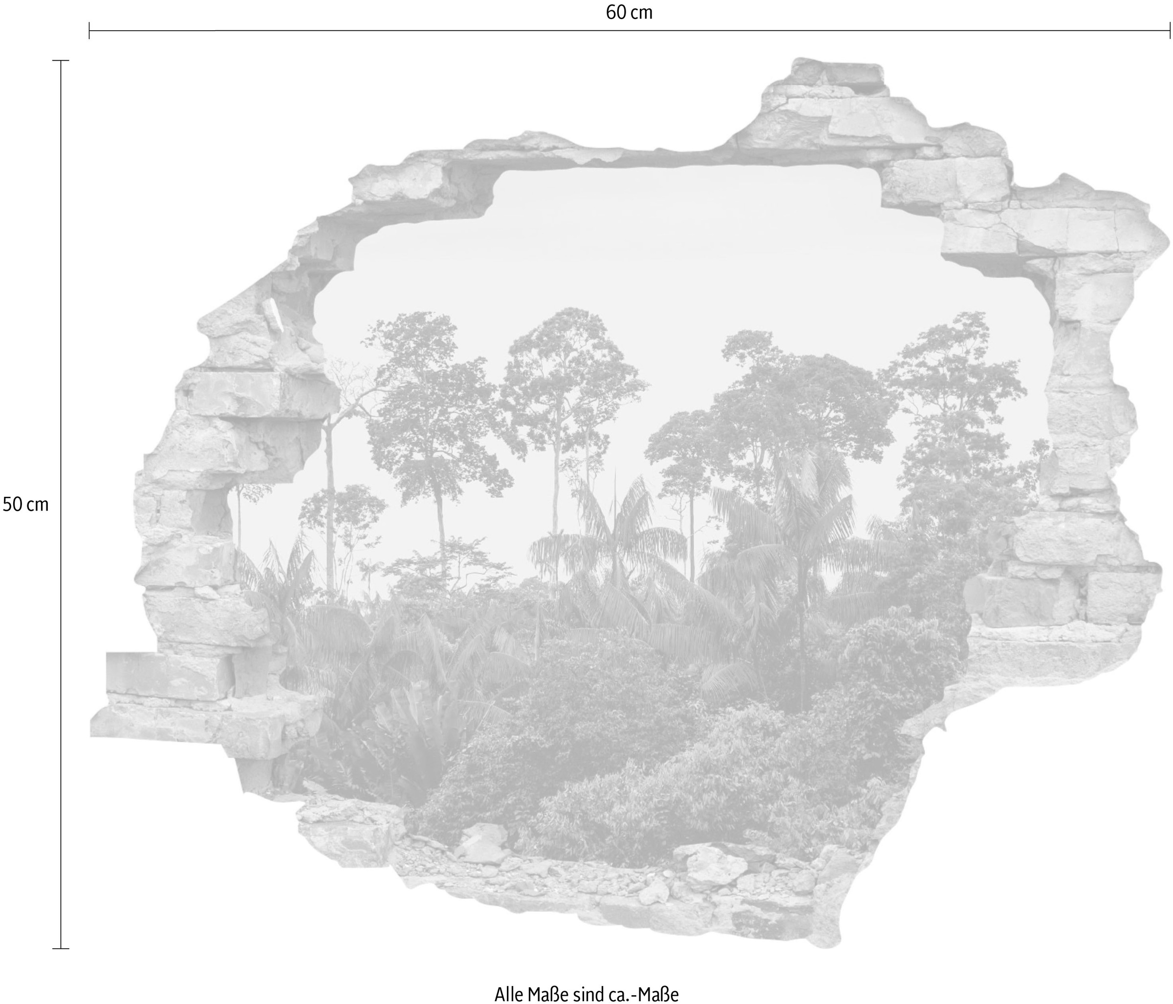 queence Wandtattoo »Regenwald« Wandsticker, Wandbild, selbstklebend, 3D, Wanddurchbruch