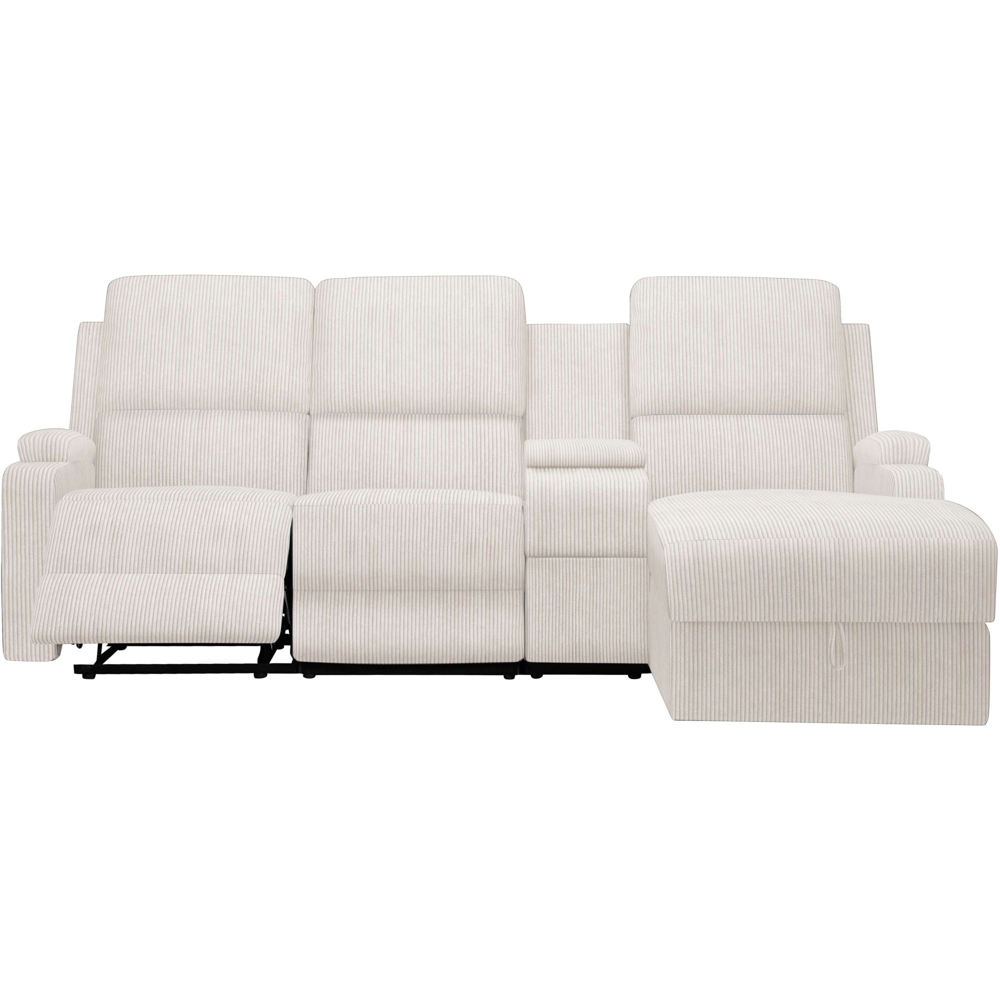 Home affaire Ecksofa »NAPORI Multimediasofa, 3er Kinosessel XXL, L-Form, Cord«, Kinosofa mit Relaxfunktion, Getränkehalter, Staufach und Staukasten