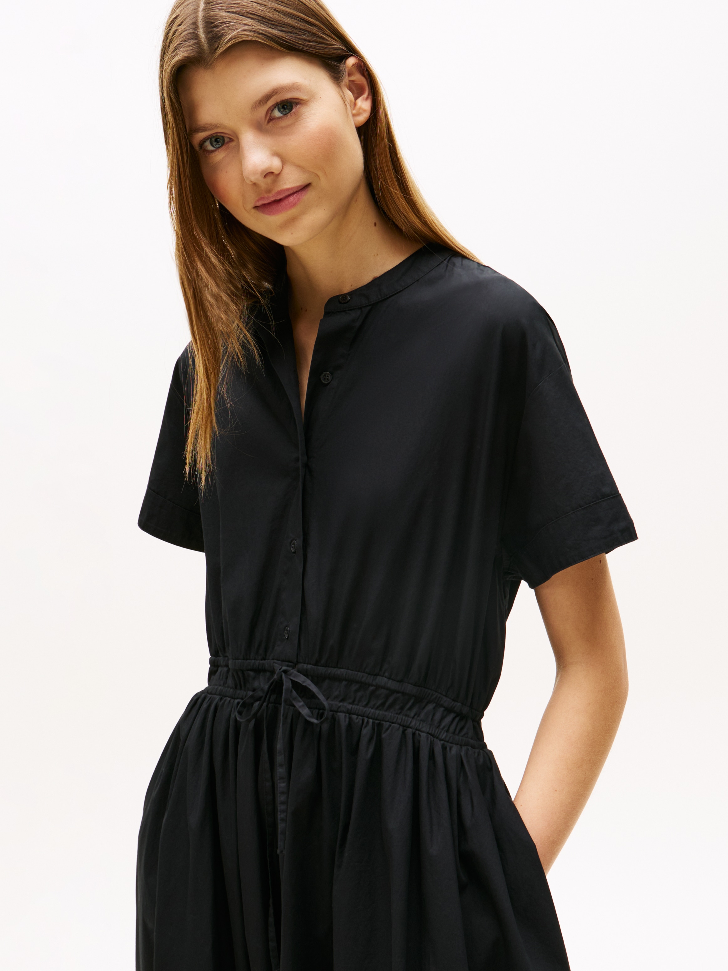 Tommy Hilfiger A-Linien-Kleid »SMOCKED CO MIDI S/S DRESS«