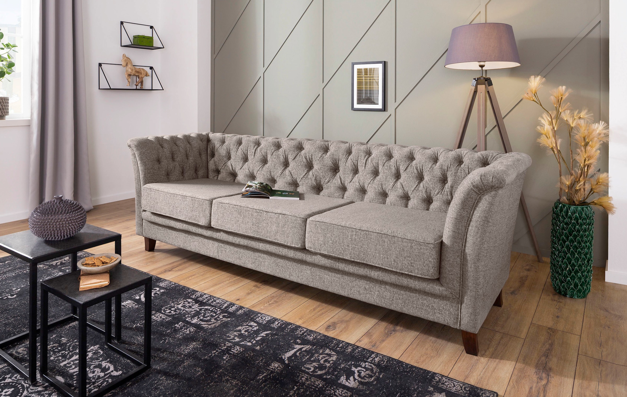 Home affaire Chesterfield-Sofa »Dover«, aufwändige Knopfheftung in Chesterfield-Optik