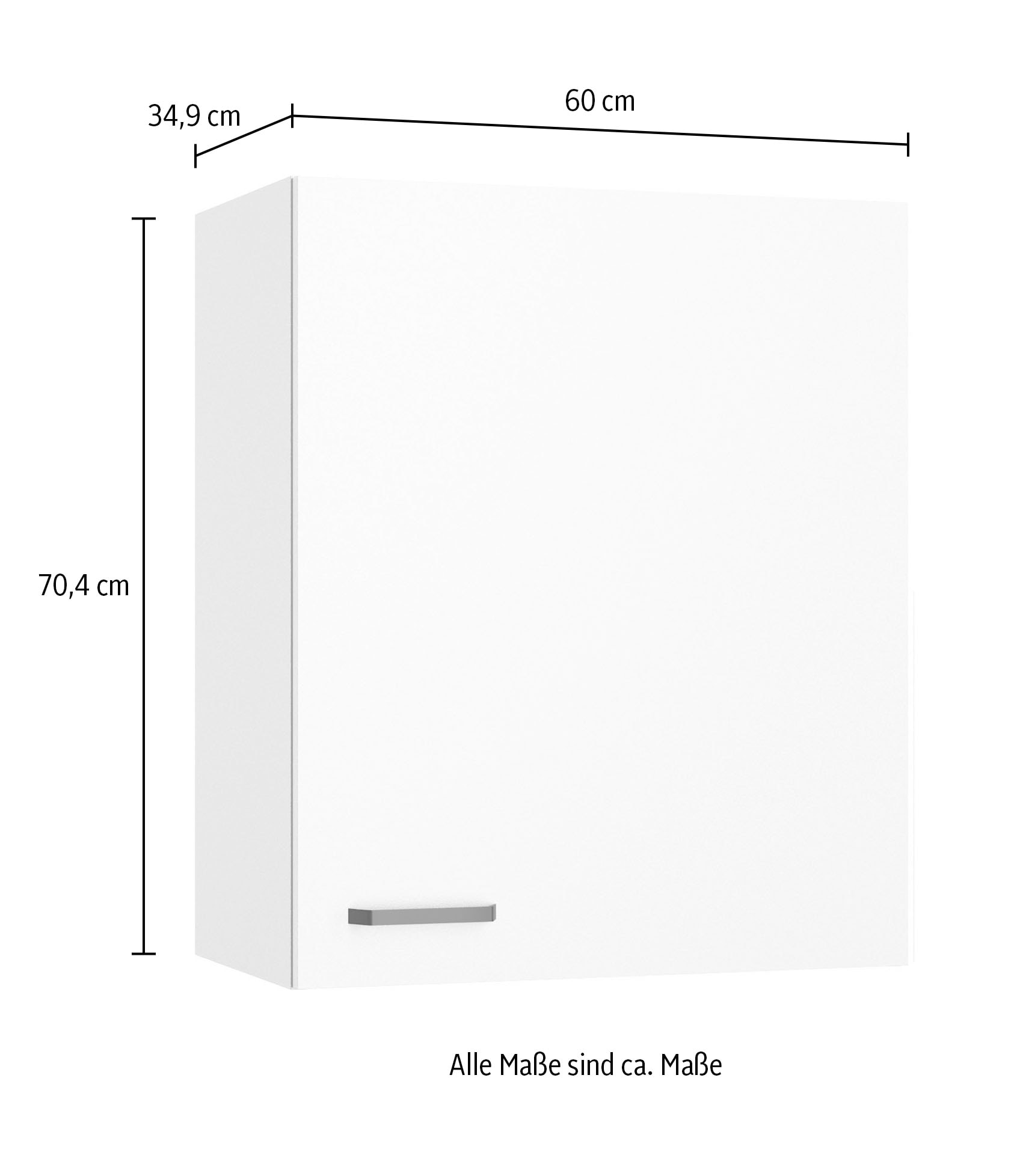 KOCHSTATION Hängeschrank »KS-Paula« 60 cm breit, 70 cm hoch, mit 1 Tür, 2 Einlegeböden