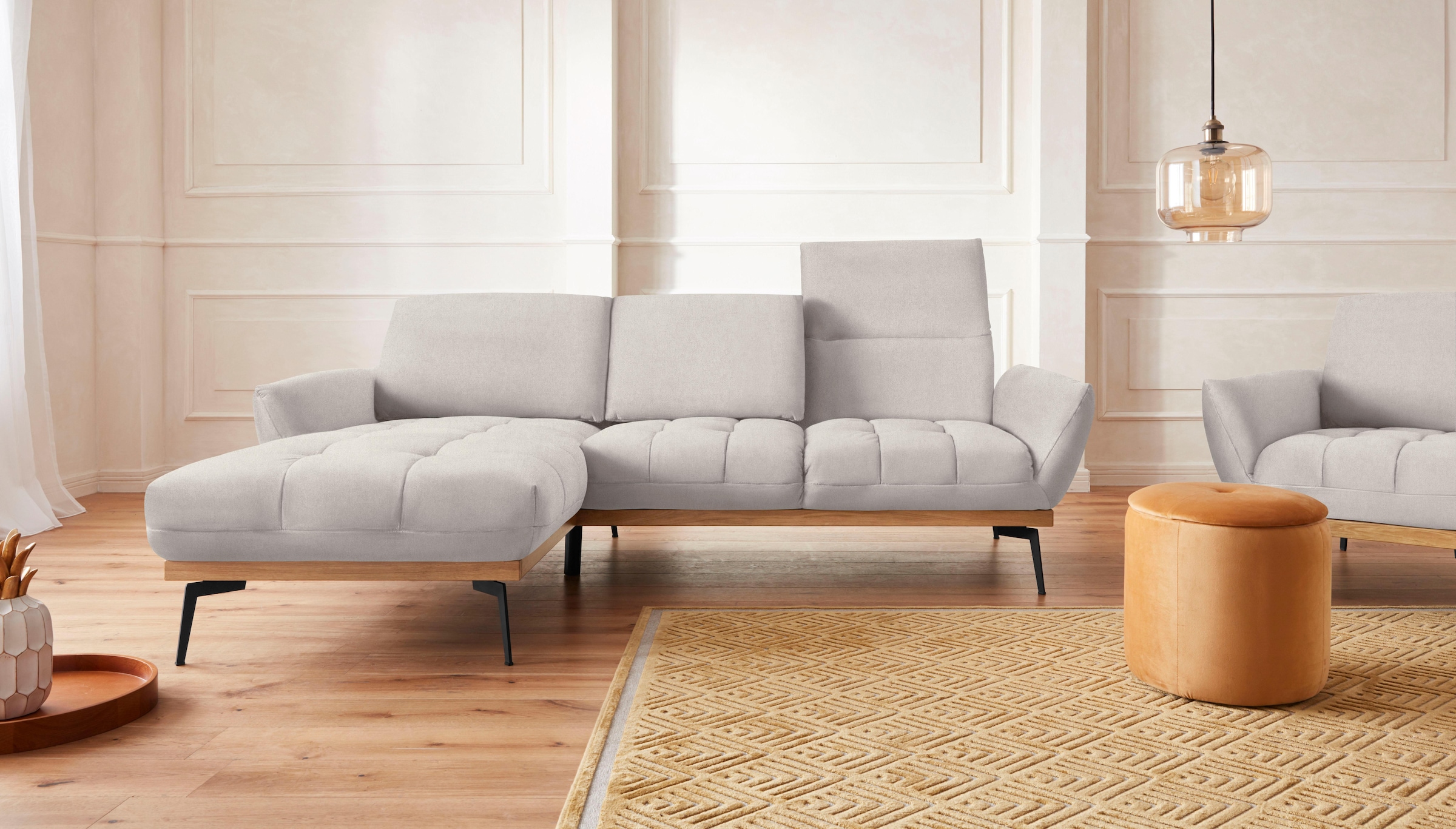 exxpo - sofa fashion Ecksofa »Palic, inkl. Rückenverstellung, bequem, elegant, Breite 245cm, L-Form«