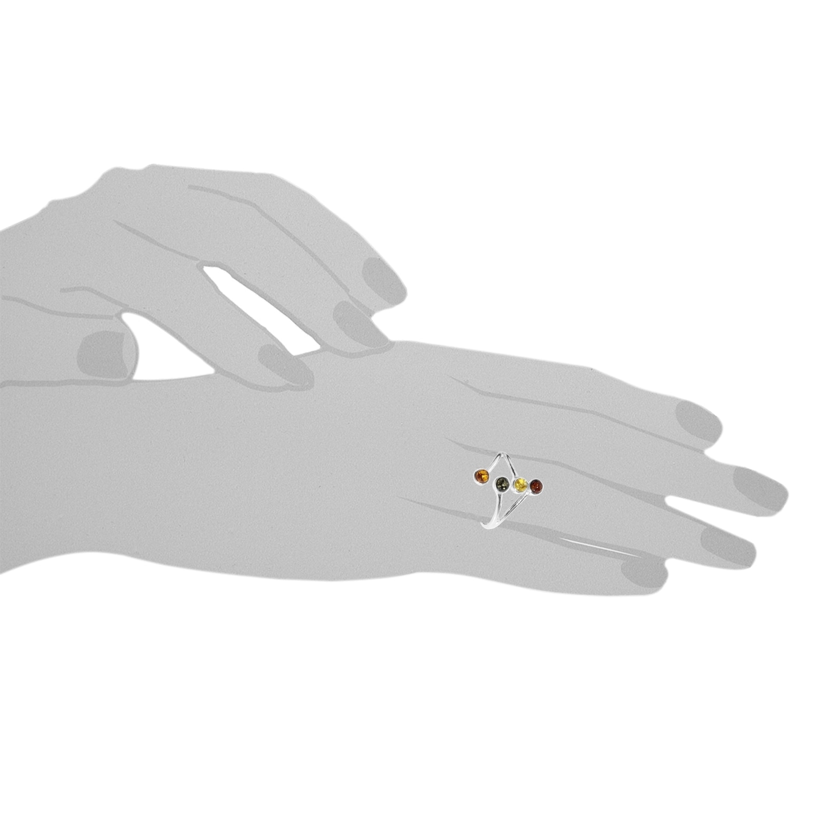 OSTSEE-SCHMUCK Fingerring »- Kristin - Silber 925/000 - Bernstein«