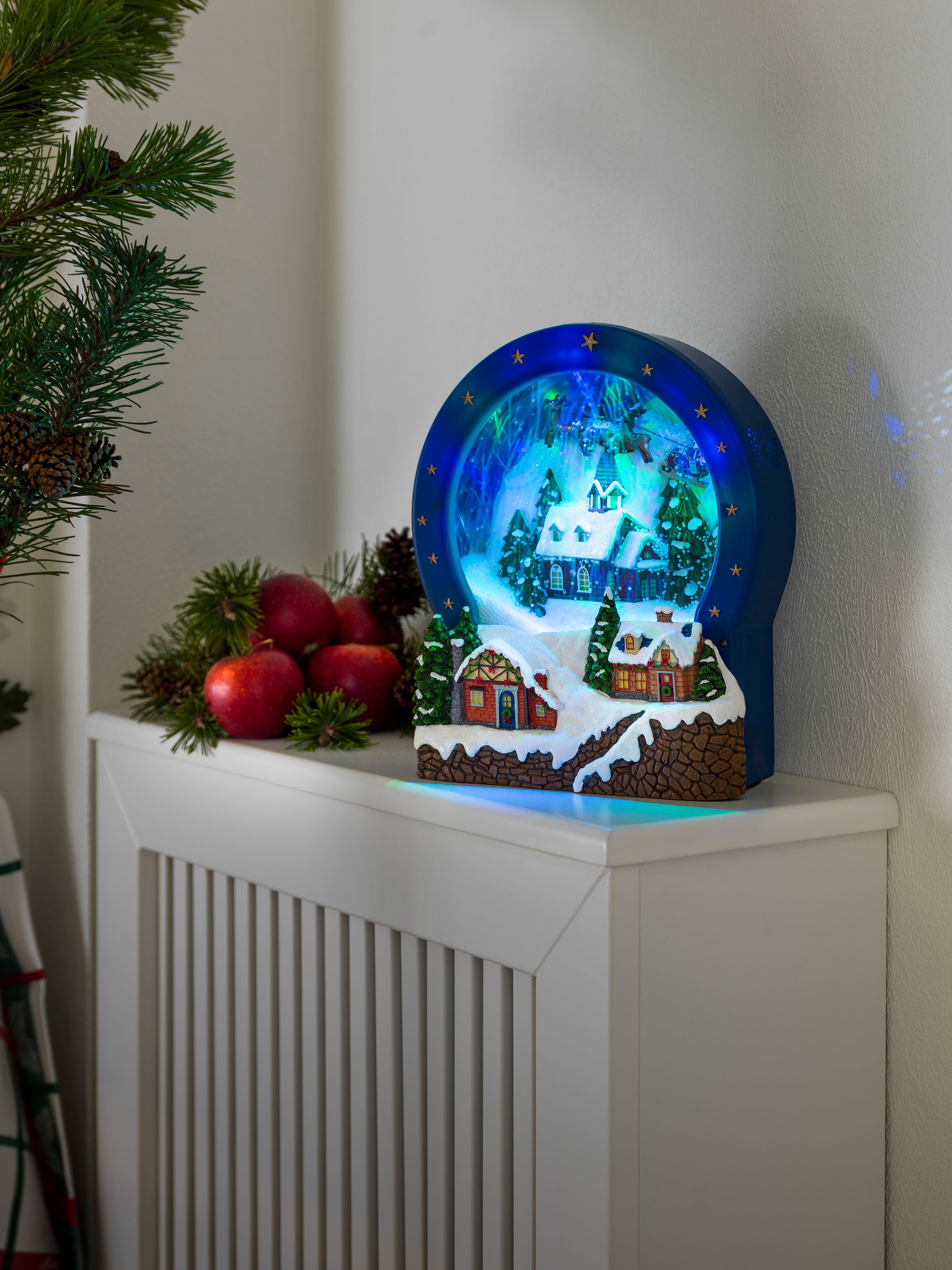 KONSTSMIDE LED Dekolicht »Weihnachtsdeko«, 9 flammig-flammig, Szenerie  Dorf, Glas, mit Animation + 8 klassischen Weihnachtsliedern bei OTTO | Fensterbilder