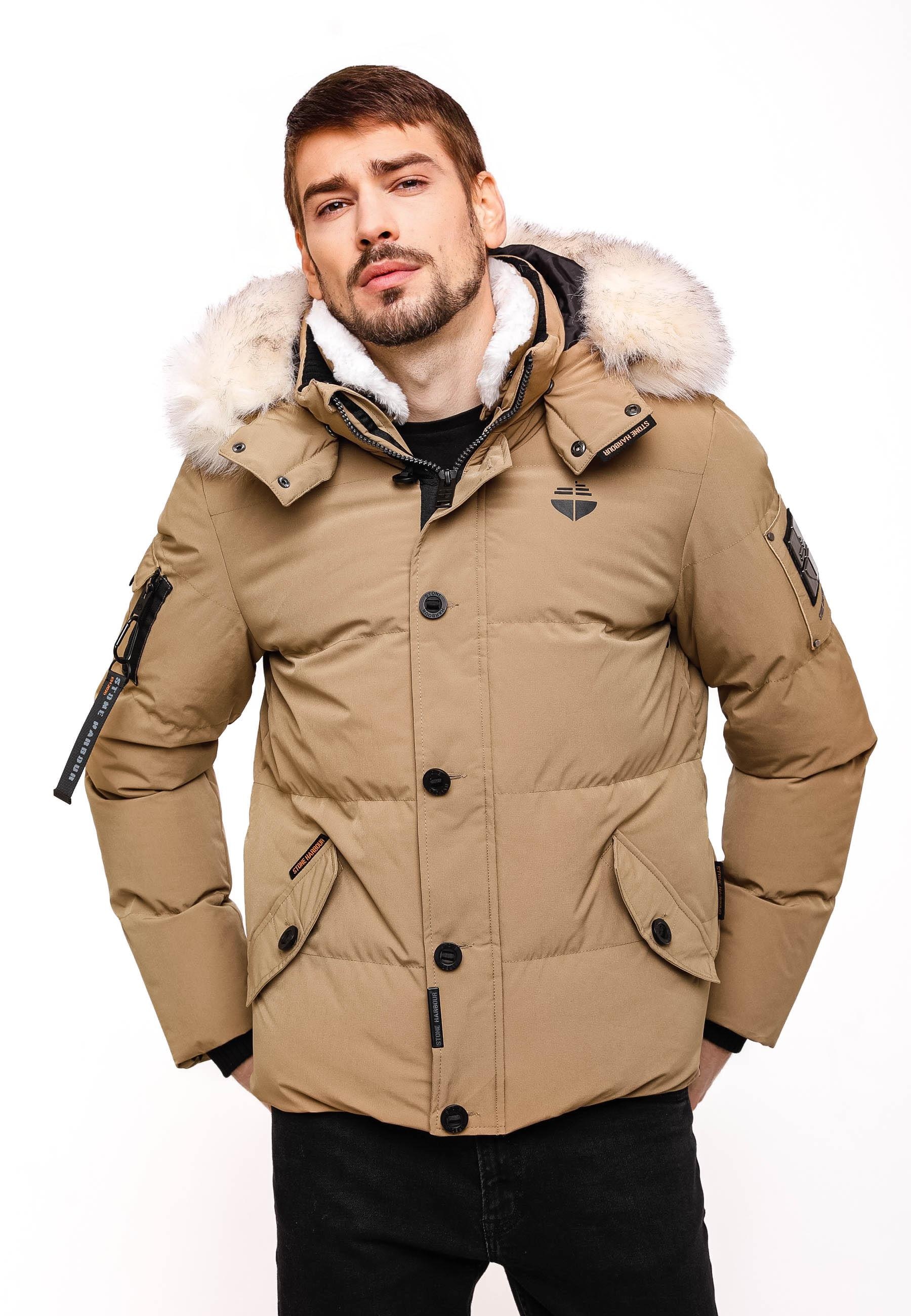Stone Harbour Wintermantel »Winterjacke Halvaar«, stylischer Winterparka mit abnehmbarer Kapuze