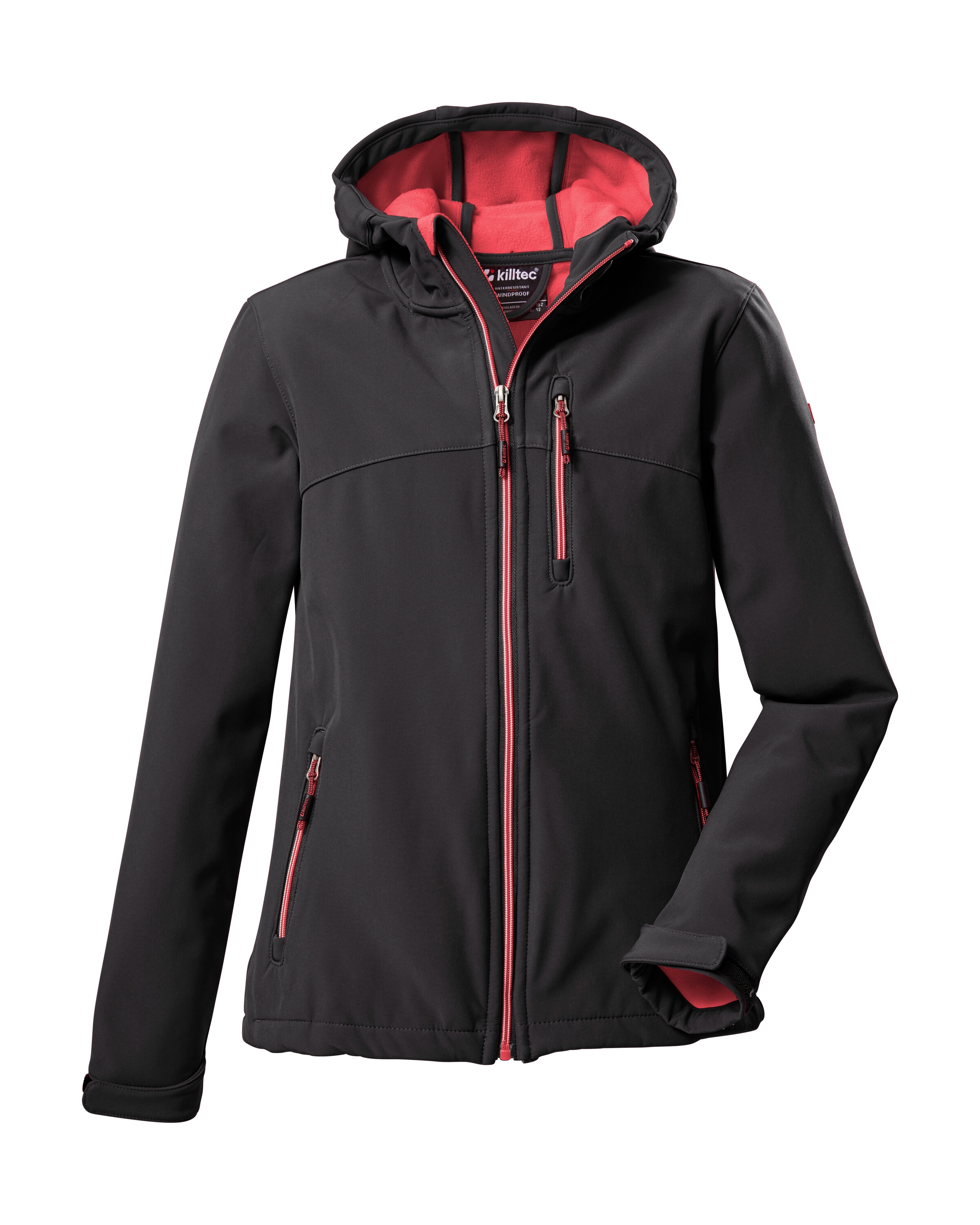 Killtec Softshelljacke »Girls Softshelljacke« Wasserabweisend, verstellbare Kapuze u Ärmel, Fleece-Innenfutter