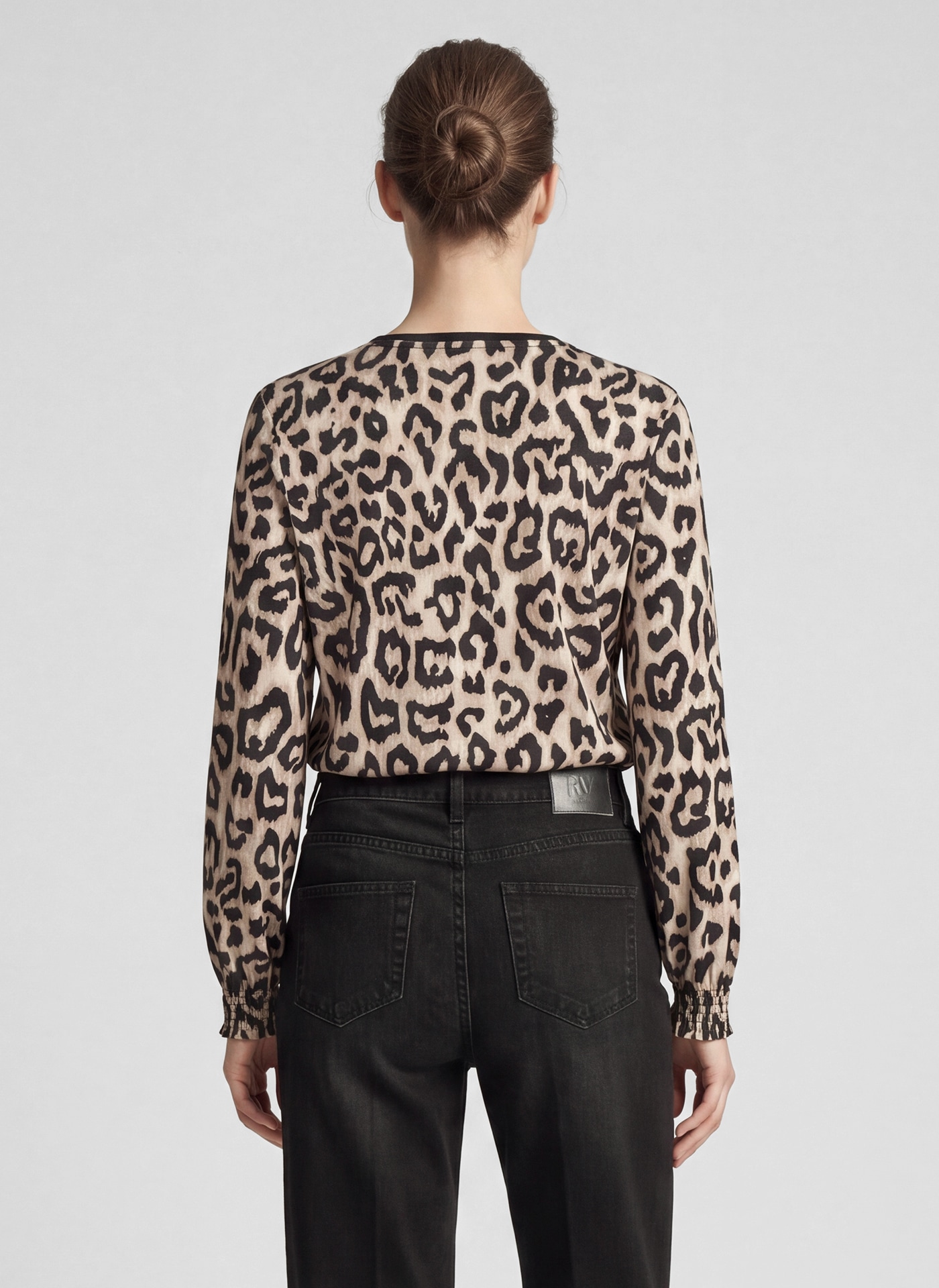 Rabe Langarmshirt mit Leo-Print