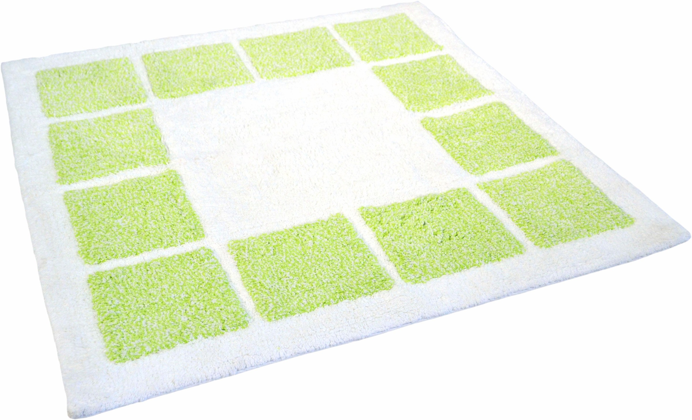 MESANA Badematte »Karo Melange« Höhe 15 mm rutschhemmend beschichtet fußbodenheizungsgeeignet modernes Design, mit Bordüre, rechteckig & quadratisch erhältlich