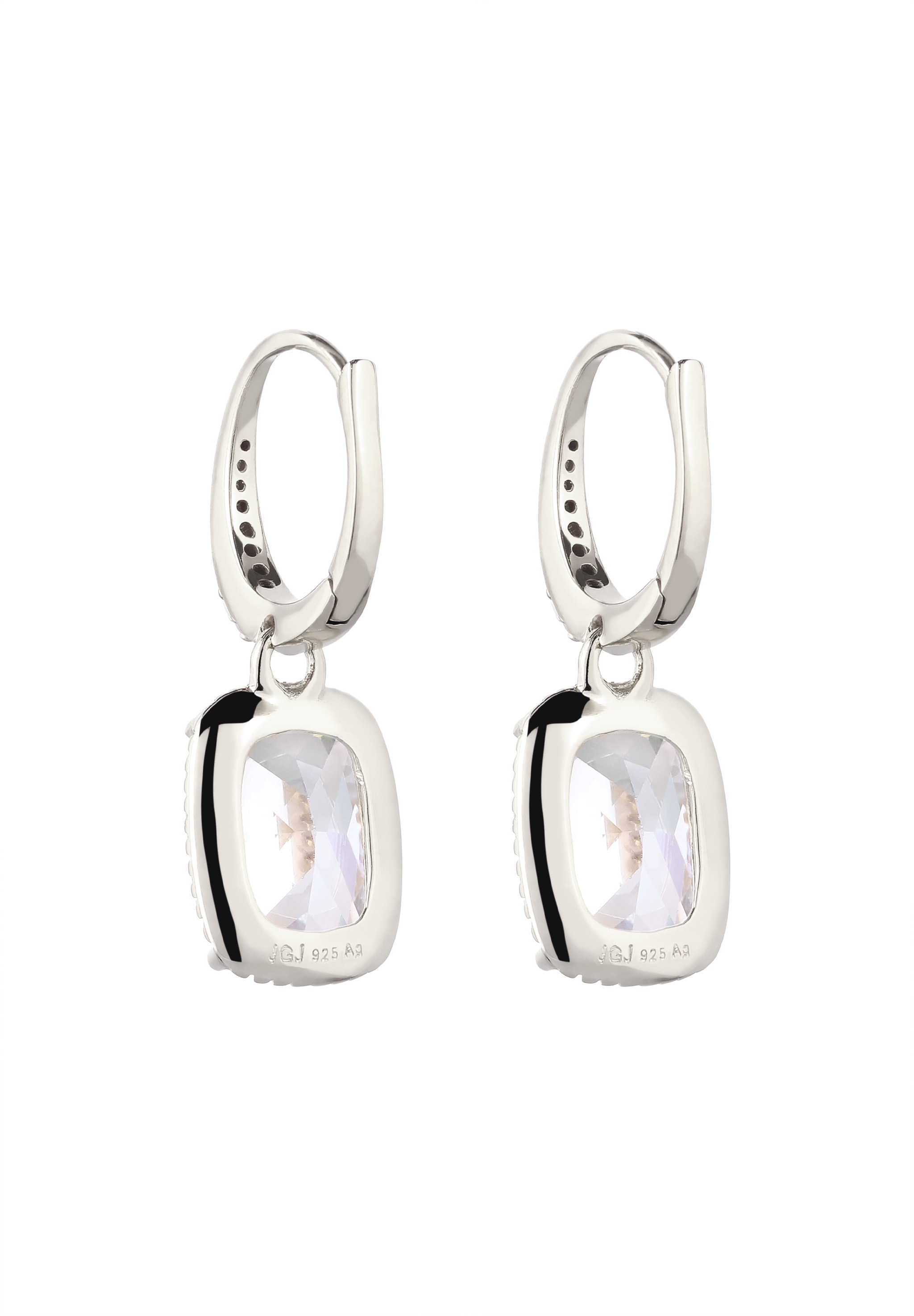 Elli Paar Creolen »Ohrringe Creolen mit Zirkonia Weiß 925 Sterling Silber«