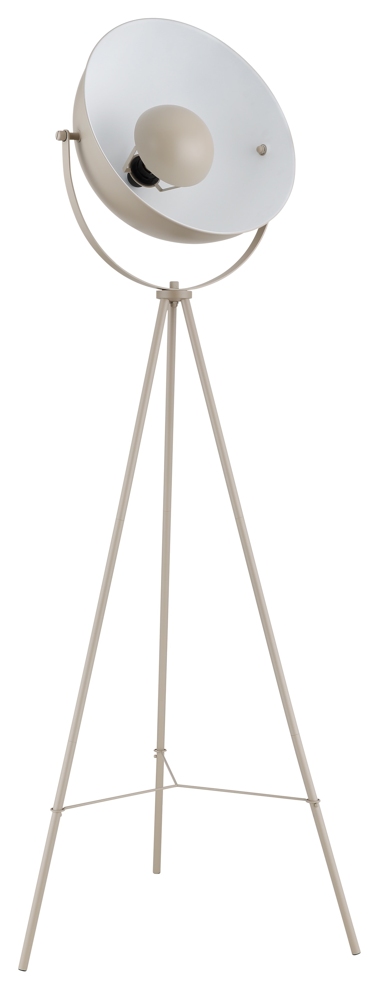 OTTO home Stehlampe »Totte - Stehleuchte mit Dreibein, beige o schwarz, Wohnzimmer, Flur« E27 1 Stk. E27, indirektes Licht, standfest, Wippschalter, Retro, Industrie Look