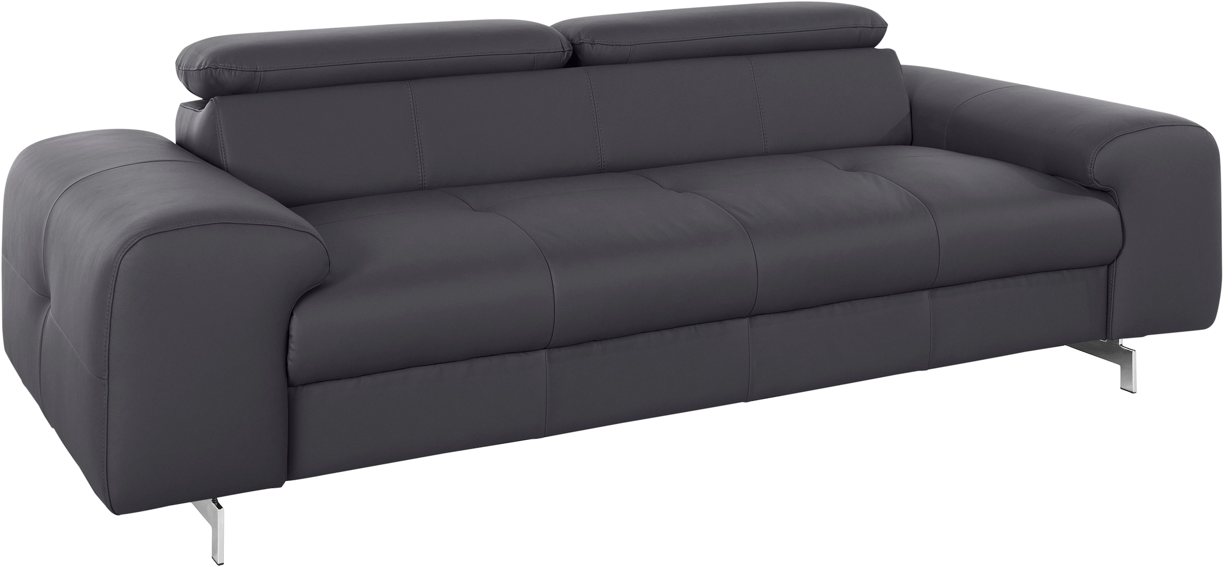 COTTA 3-Sitzer »Chef«, Big-Sofa mit Kopfteilverstellung, edle Metallkufen