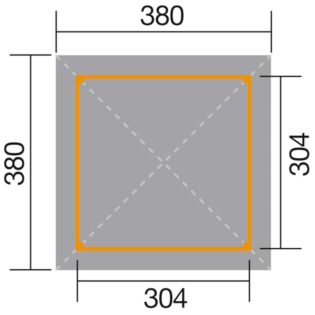 weka Pavillon »Gartenoase«, (Set), BxT: 380x380 cm, inkl. Brüstung