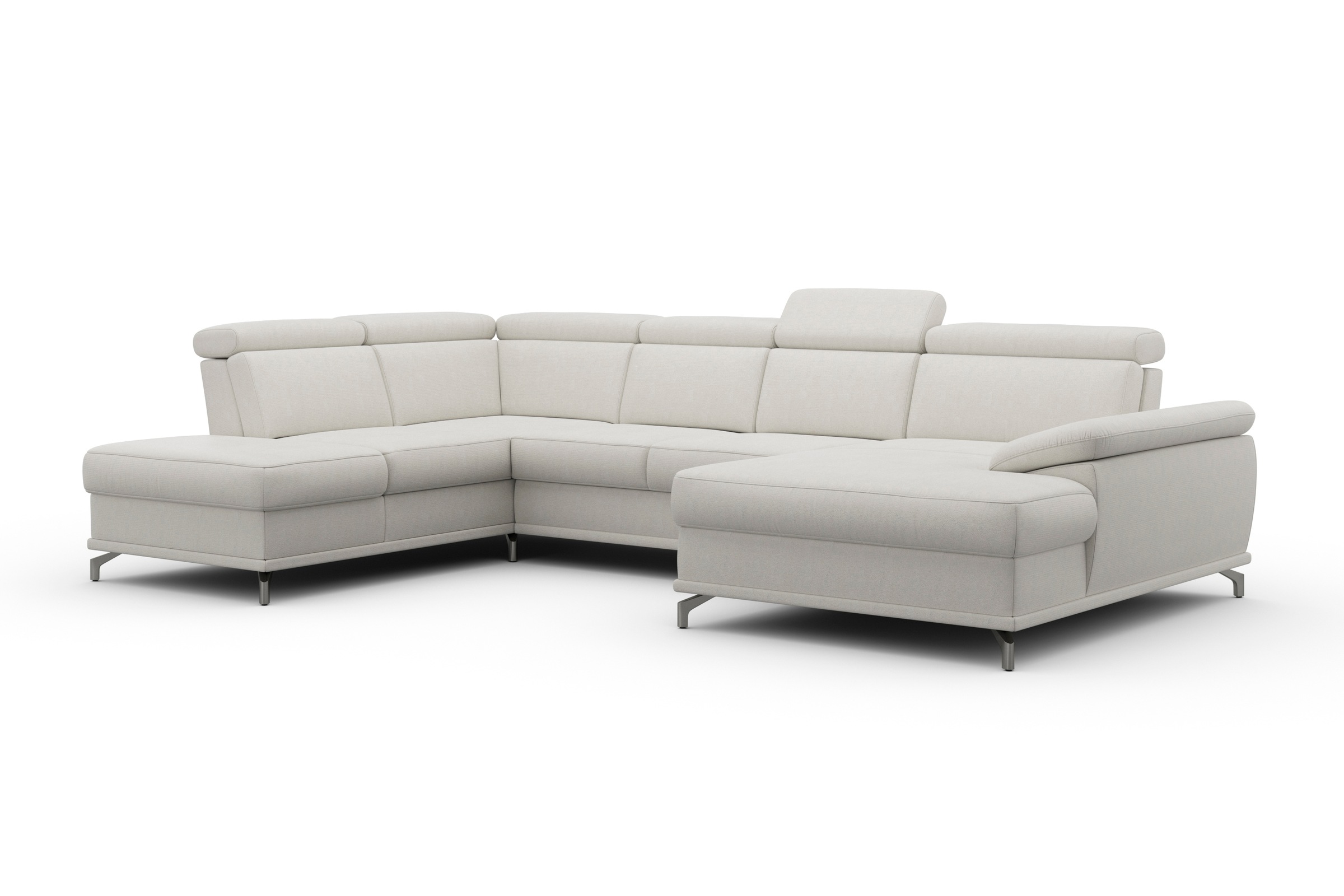 sit&more Wohnlandschaft »Cabrio U-Form, B: 359 cm, mit Sitztiefen-, Arm- & Kopfteilverstellung«, 3 Nierenkissen, Federkern, optional Bettfunktion und Stauraum