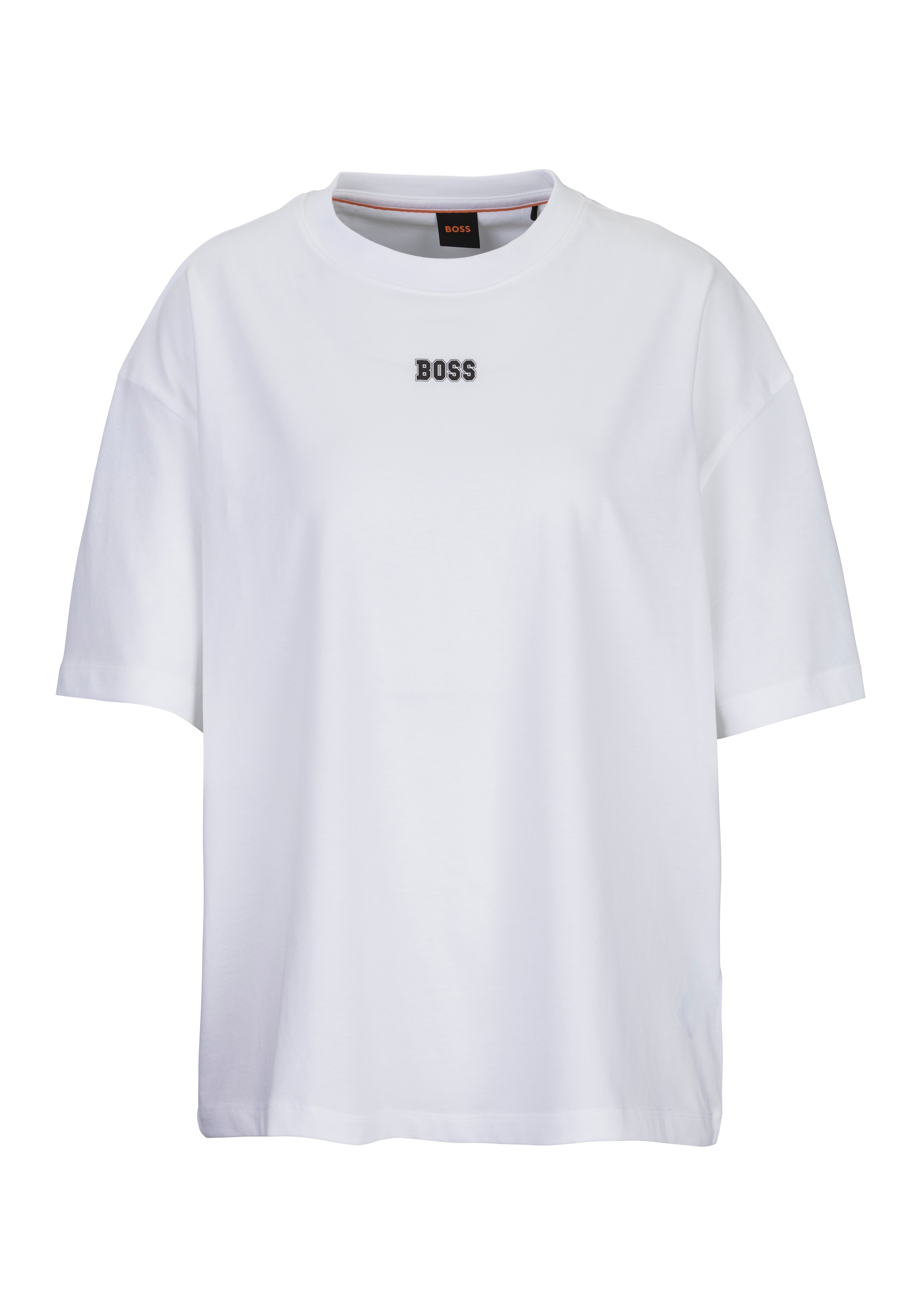 BOSS ORANGE T-Shirt »C_Eboyfriend Premium Damenmode«, mit großem BOSS Logodruck
