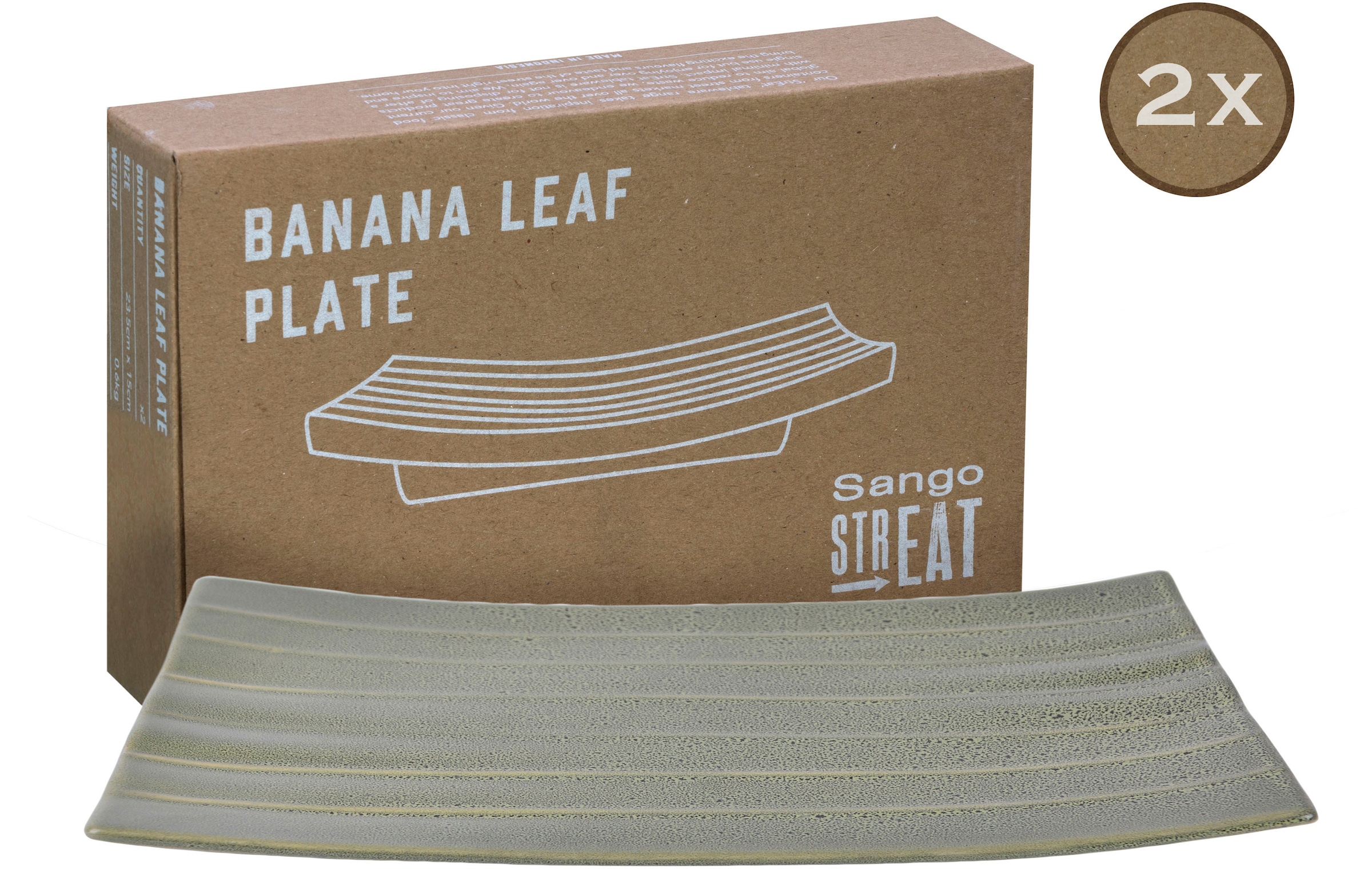 CreaTable Servierplatte »Banana Topaktueller OTTO (Set, 2 Servier Trend Food“ Set, tlg.), Leaf«, „Streat bei