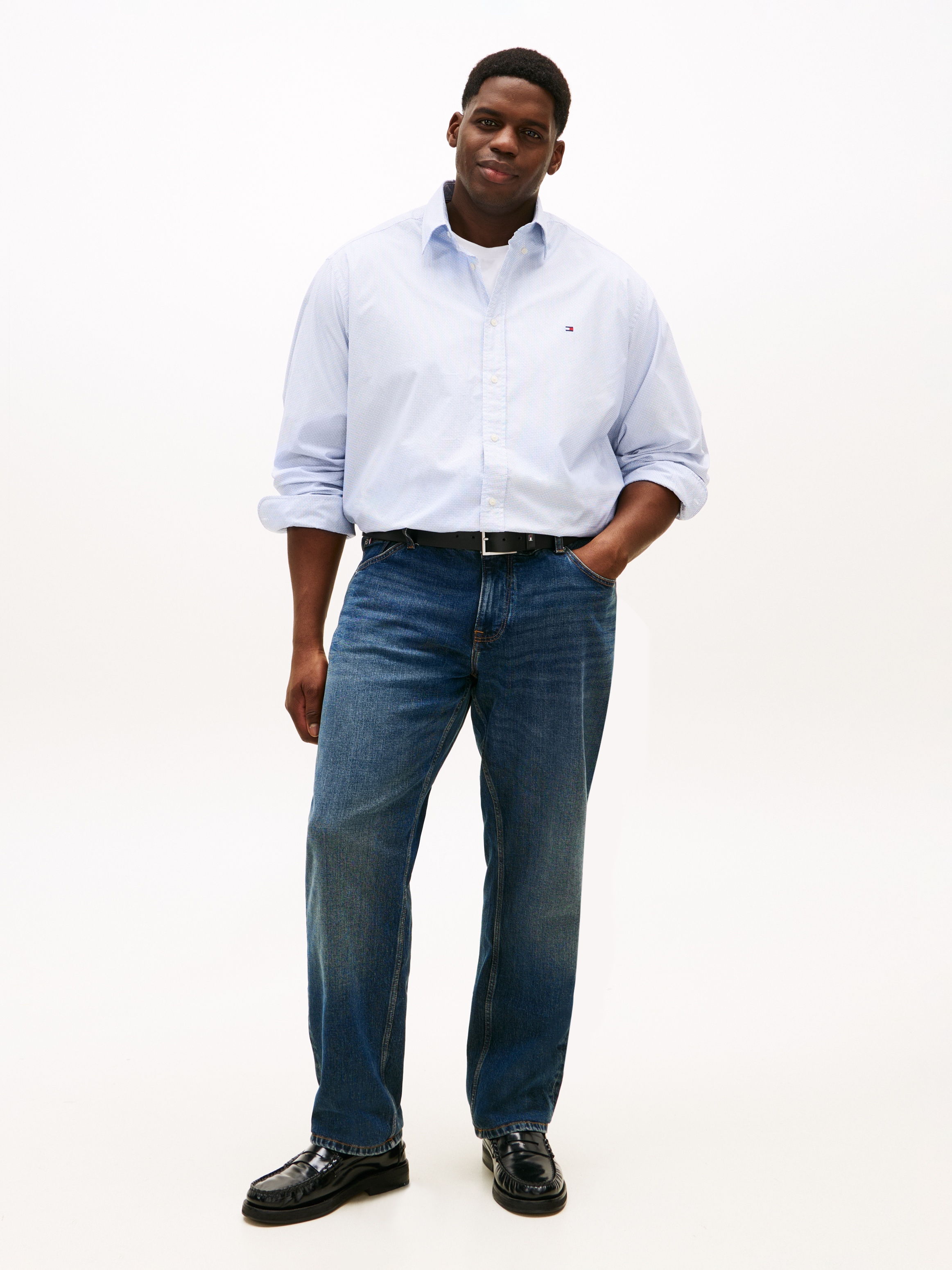 Tommy Hilfiger Big & Tall Langarmhemd »BT - FLEX POP FAKESOLID«