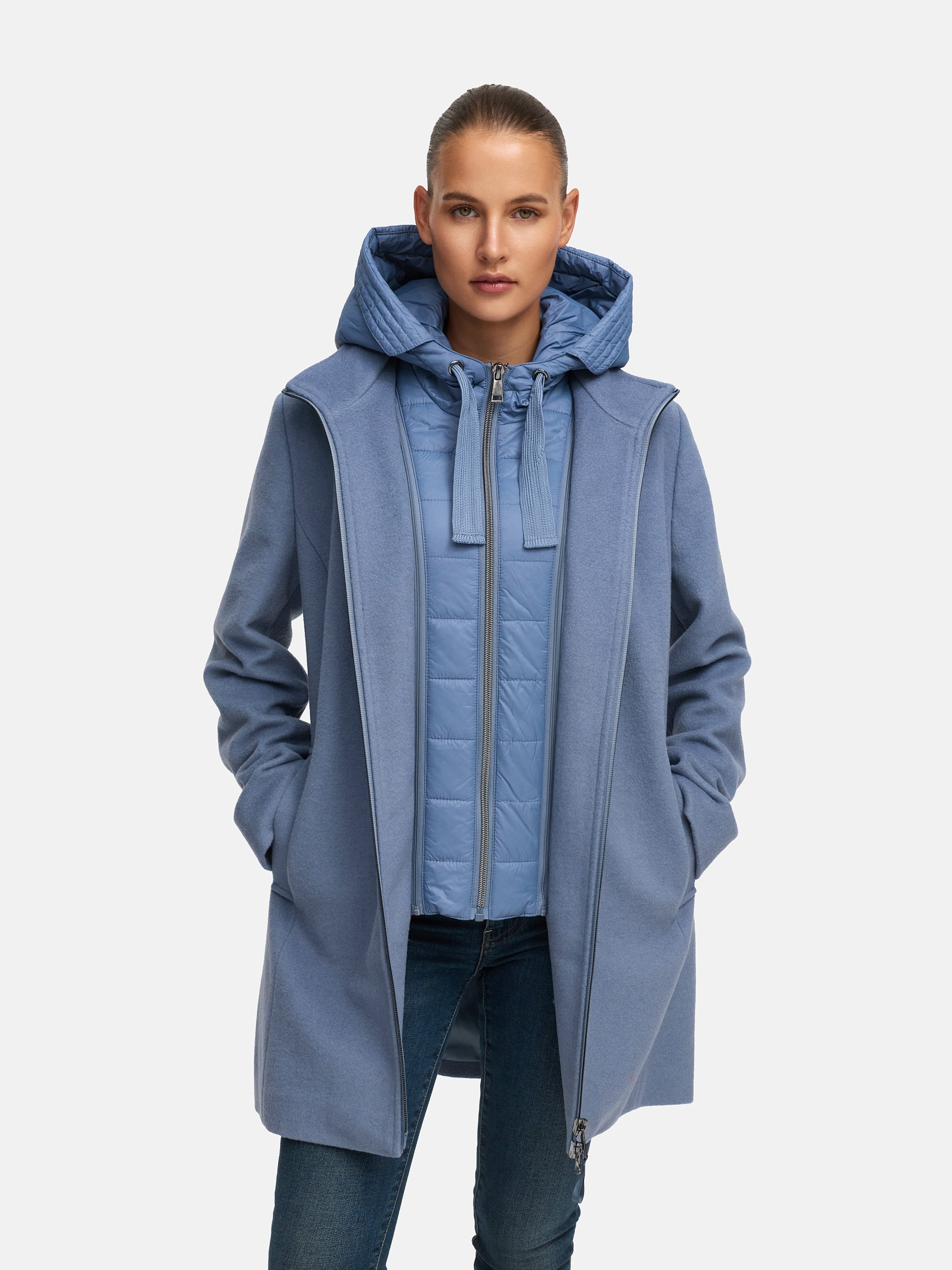 MANISA Wolljacke, mit Kapuze, mit herausnehmbarer Kapuze
