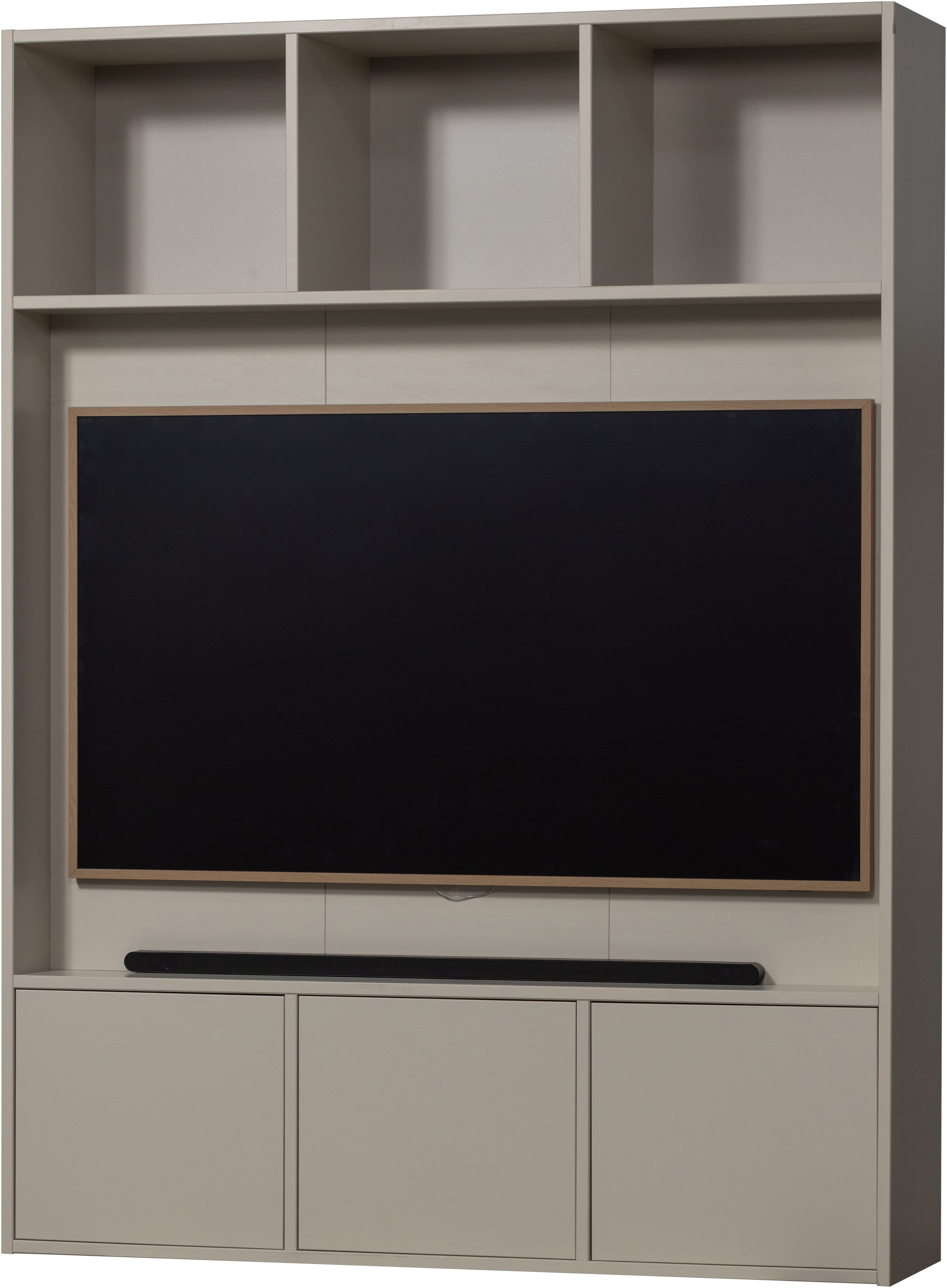 WOOOD Wohnwand »Meggy FSC®-Kiefernholz mit Druckmechanismus B 160 x D 40 x H 215 cm«