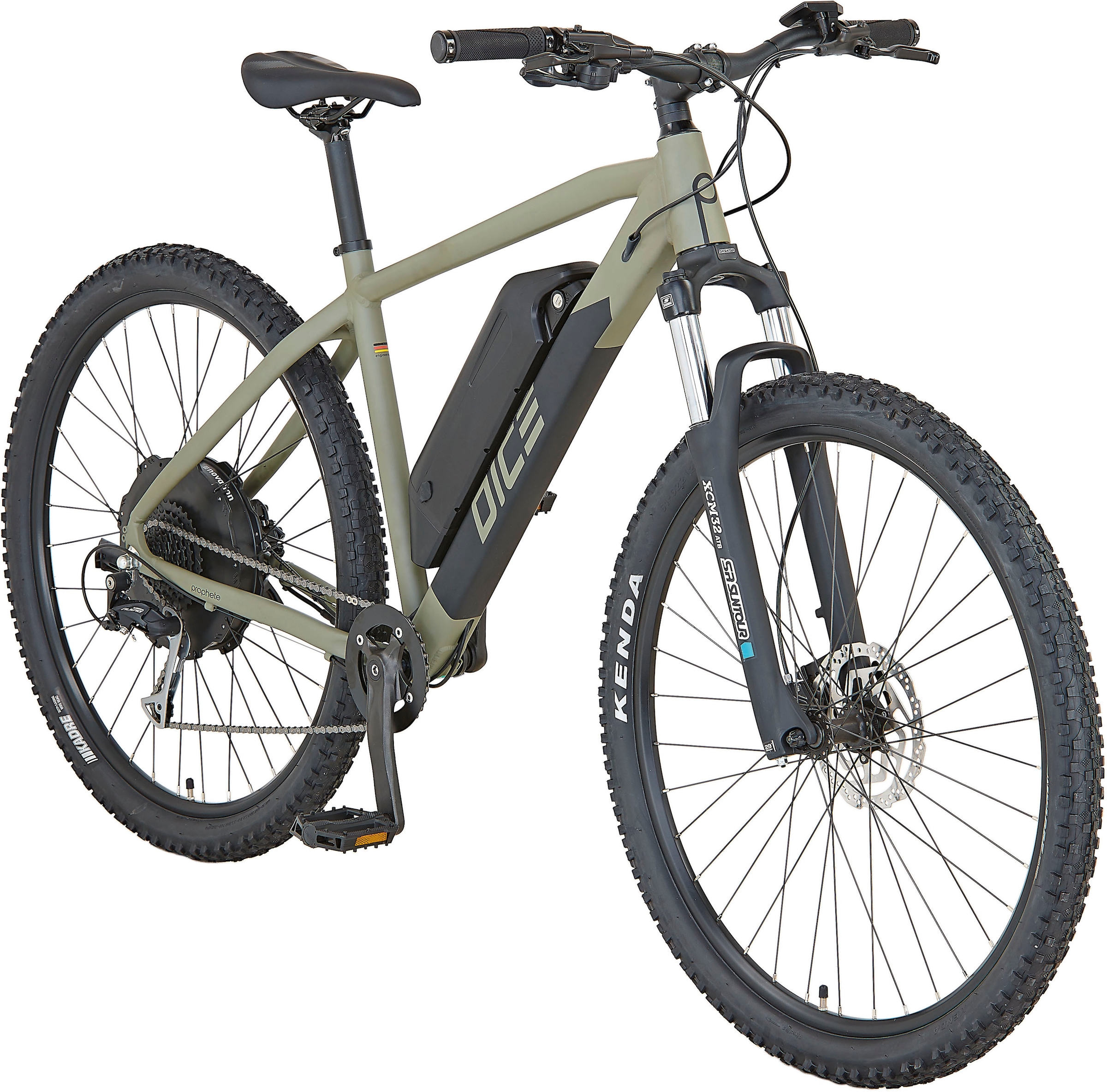 Prophete E-Bike »DICE 2.0«, 9 Gang, Shimano, Heckmotor 250 W, Pedelec, Elektrofahrrad für Damen u. Herren, MTB