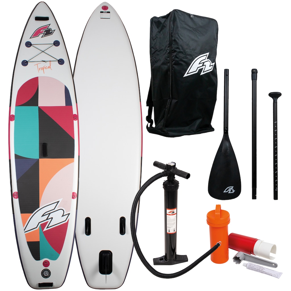 F2 SUP-Board »Tropical Icecream 10,5"«, (mit Paddel, Pumpe und Transportrucksack)