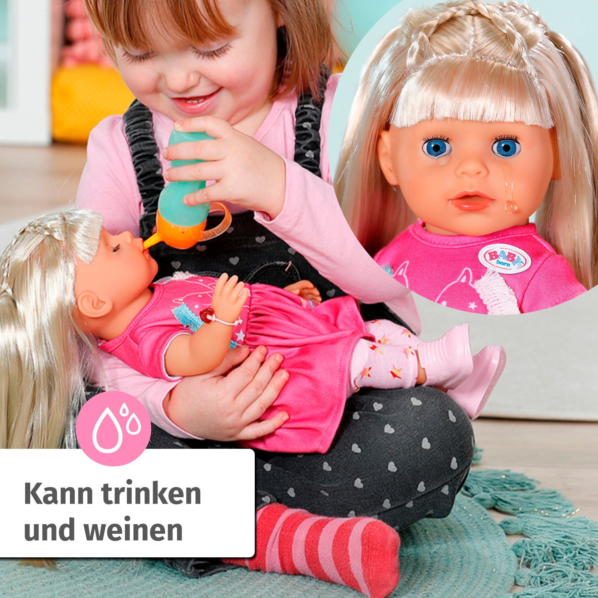 Baby Born Babypuppe »Sarah, 36 cm«, (Set, 12 tlg.), mit 7 Funktionen