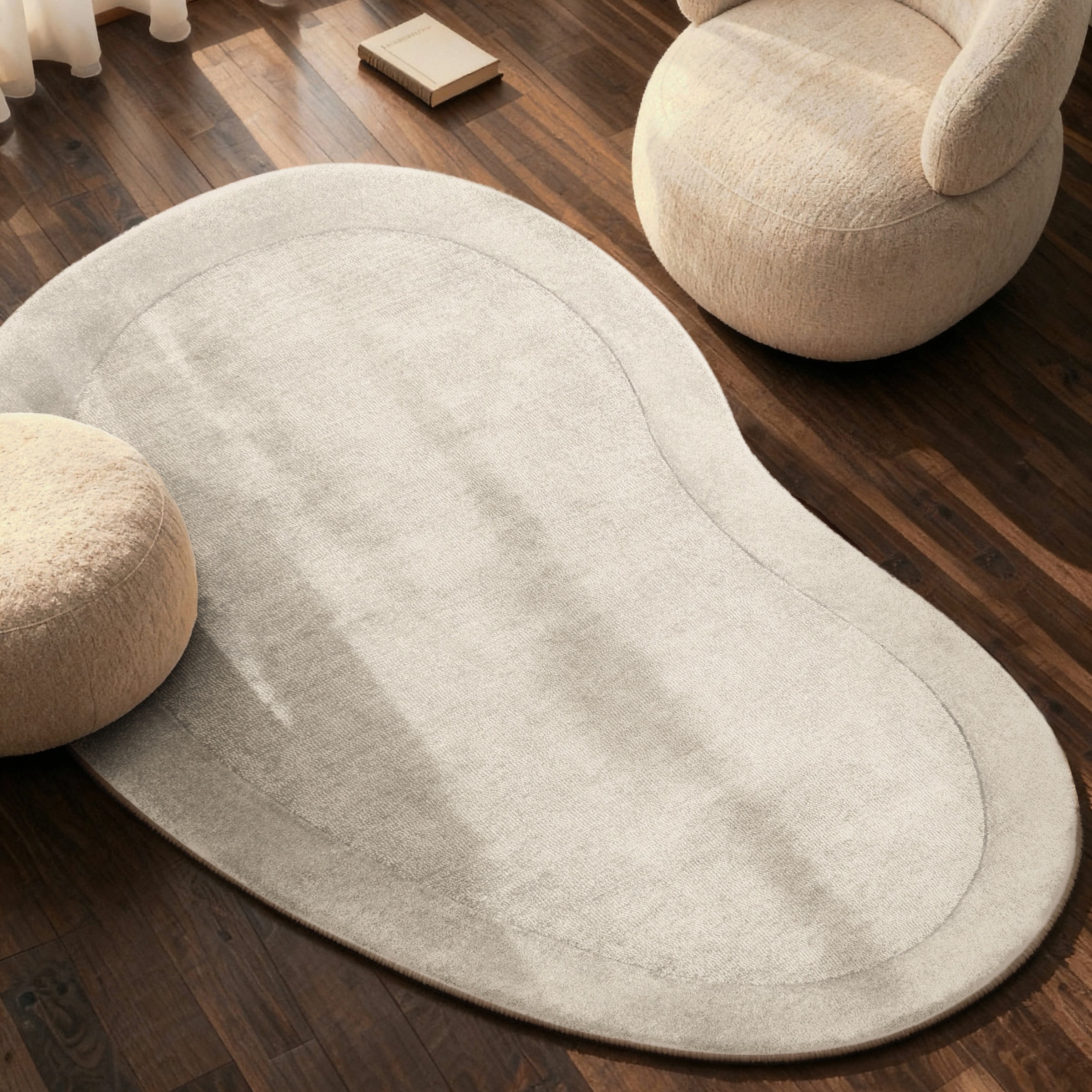 Villeroy & Boch Teppich »Wollteppich Kivi« rechteckig 17 mm Höhe Handgewebt, Wolle, Bordüre, Einfarbig, Läufer, Wohnzimmer, Organisch