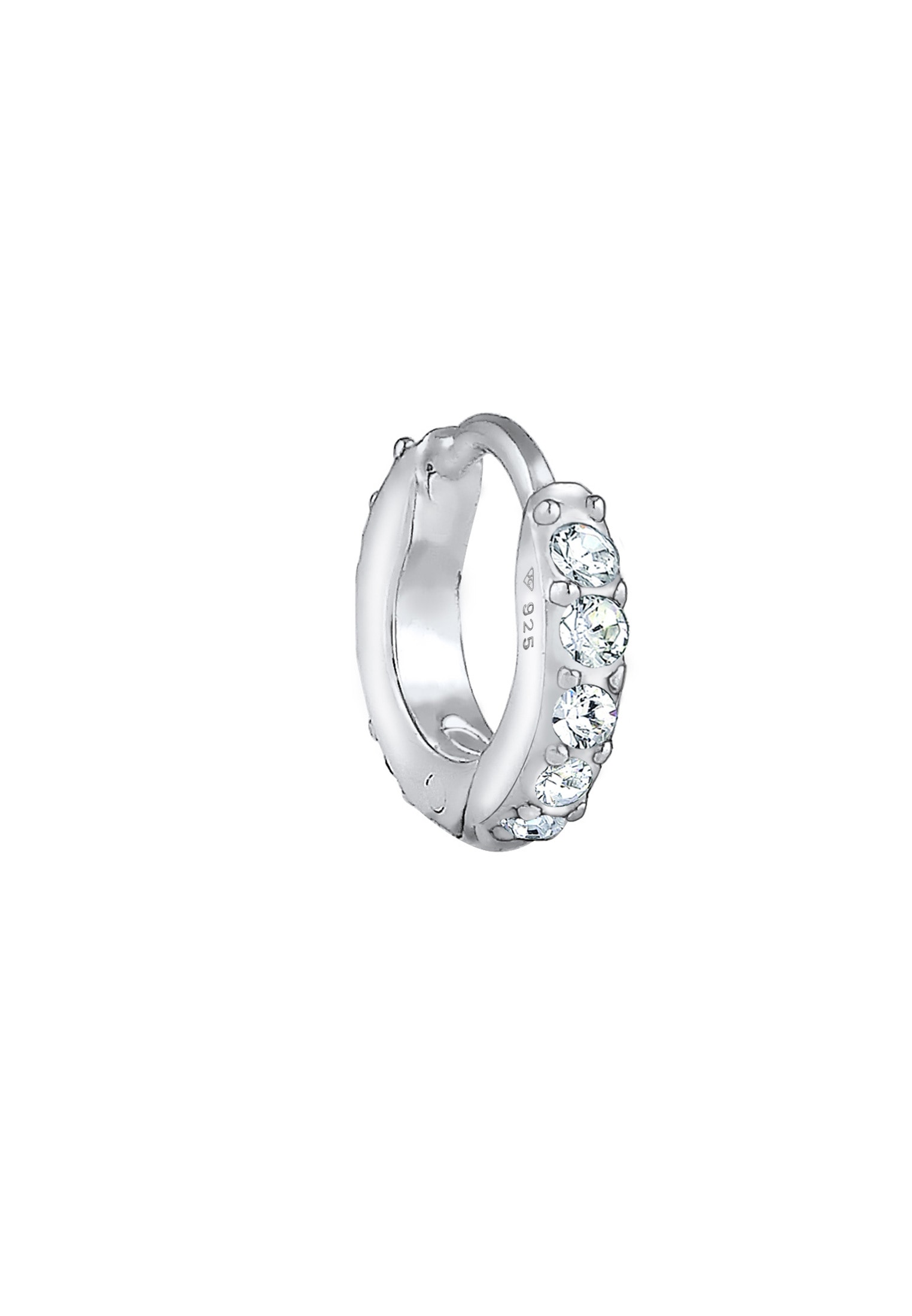Elli Paar Creolen »Ohrringe Single Creole 925 Silber, mit Kristallen von Swarovski®«