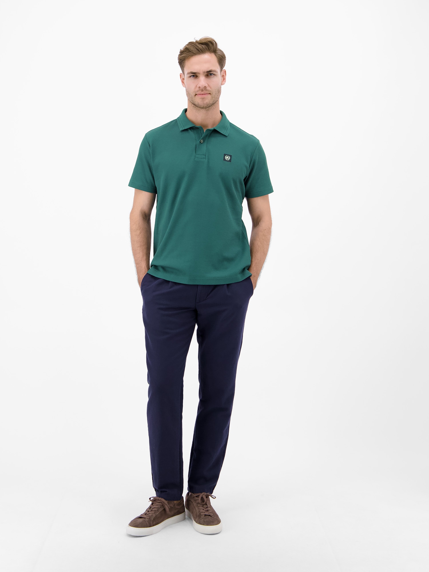 LERROS Poloshirt »Poloshirt mit Waffelstruktur aus 100 % Baumwolle«