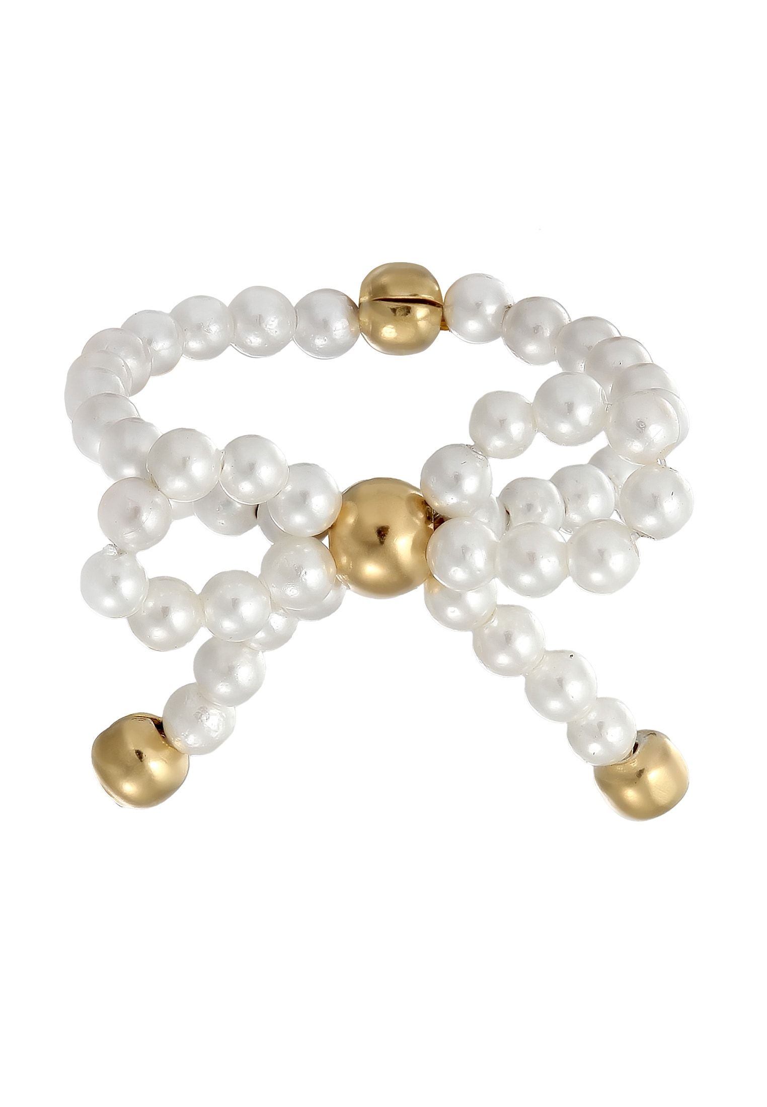 Elli Premium Perlenring »Ring Schleife Muschelkernperle Romantik 925 Silber«