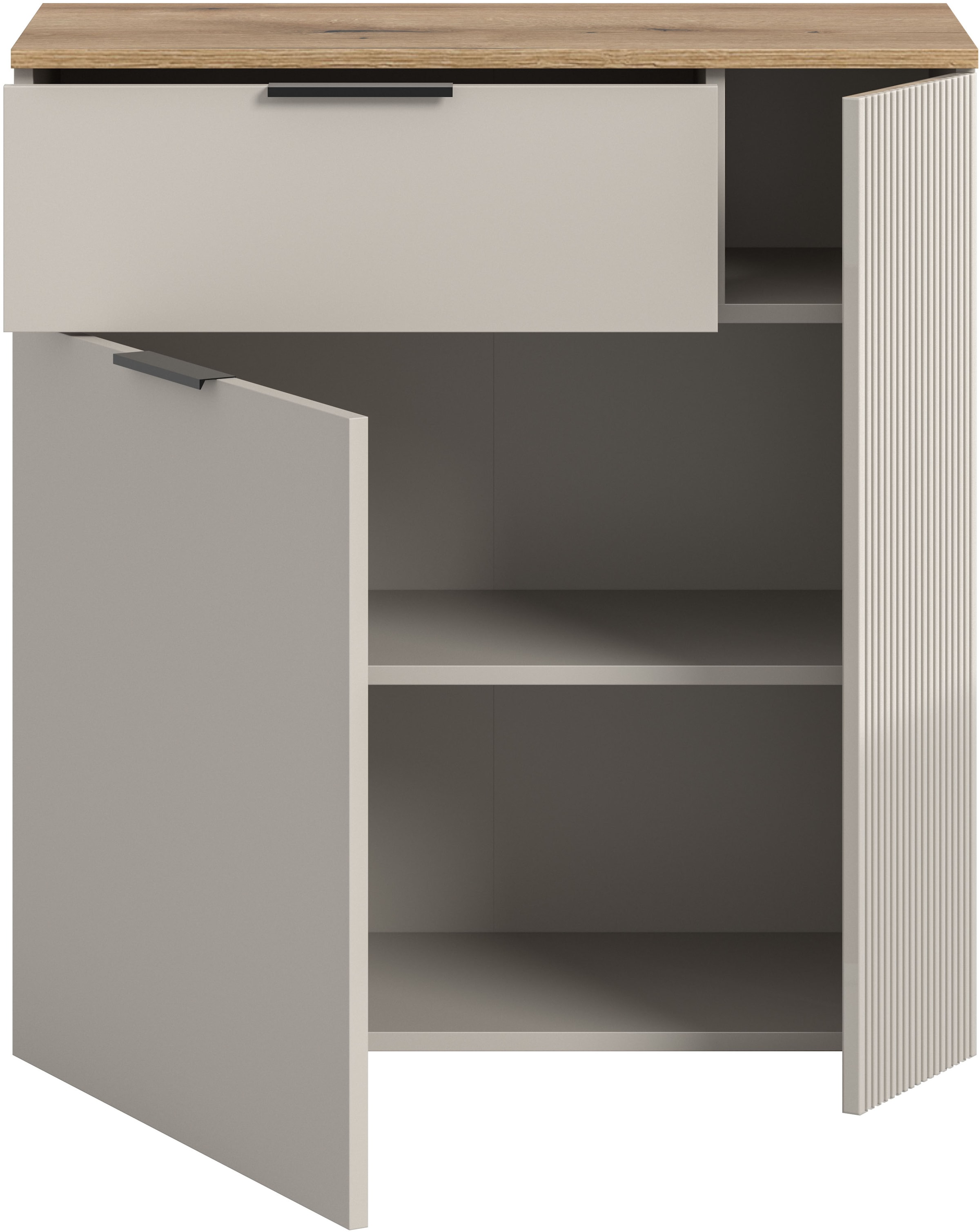Home affaire Kommode »EDIL, Breite 80 cm, 2 Türen, 1 Schubkasten, 1 Einlegeboden, 3 Fächer« Garderobenschrank, Schuhschrank, Schuhkommode, Sideboard, Anrichte