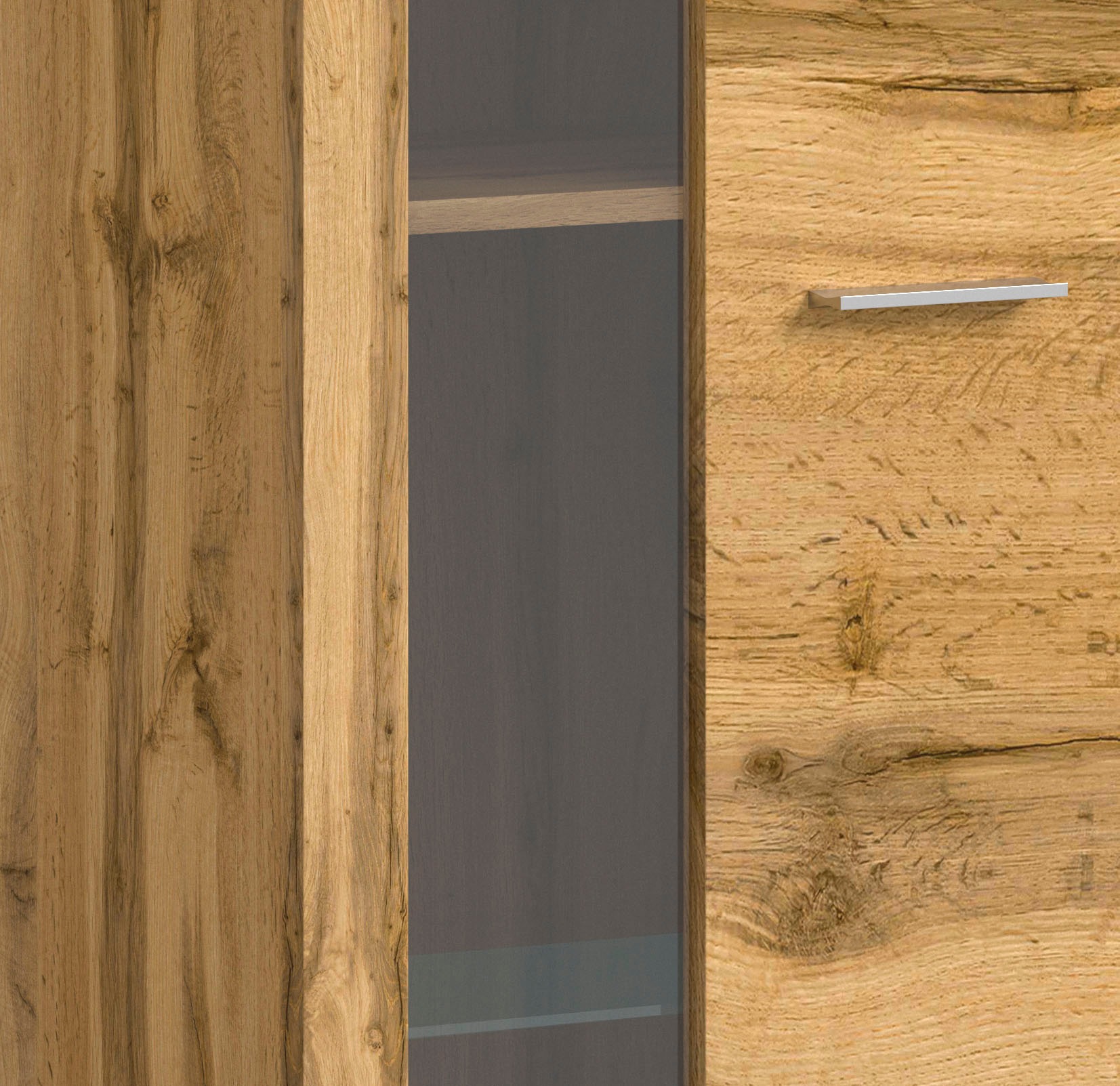 INOSIGN Wohnwand »Aosta, Breite 330cm, best. aus Highboard, Lowboard, Wandboard, Vitrine« 4 Stk. tlg.