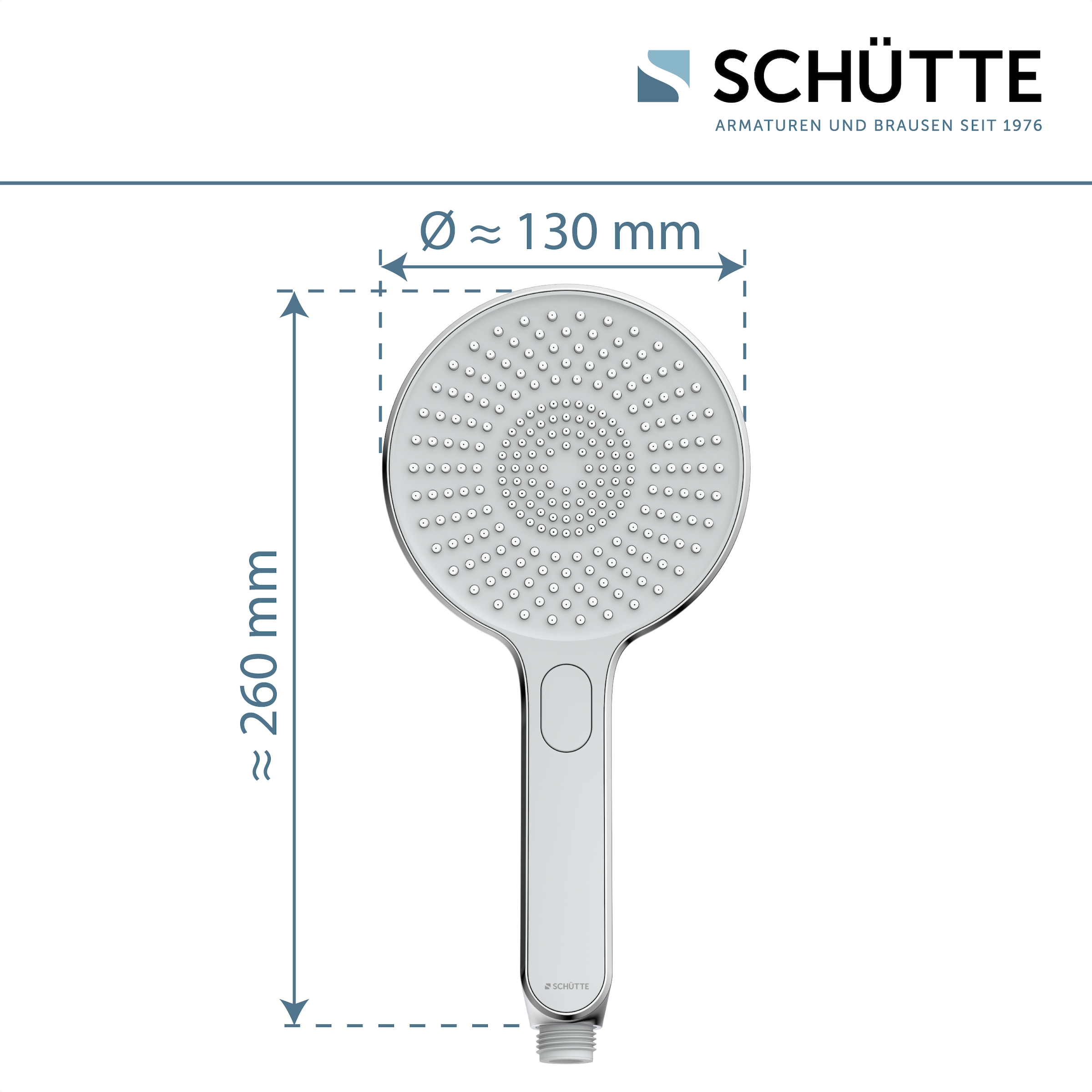 Schütte Handbrause »KARIBIK«, 3-fach verstellbar, mit Antikalknoppen, wassersparend, eckig
