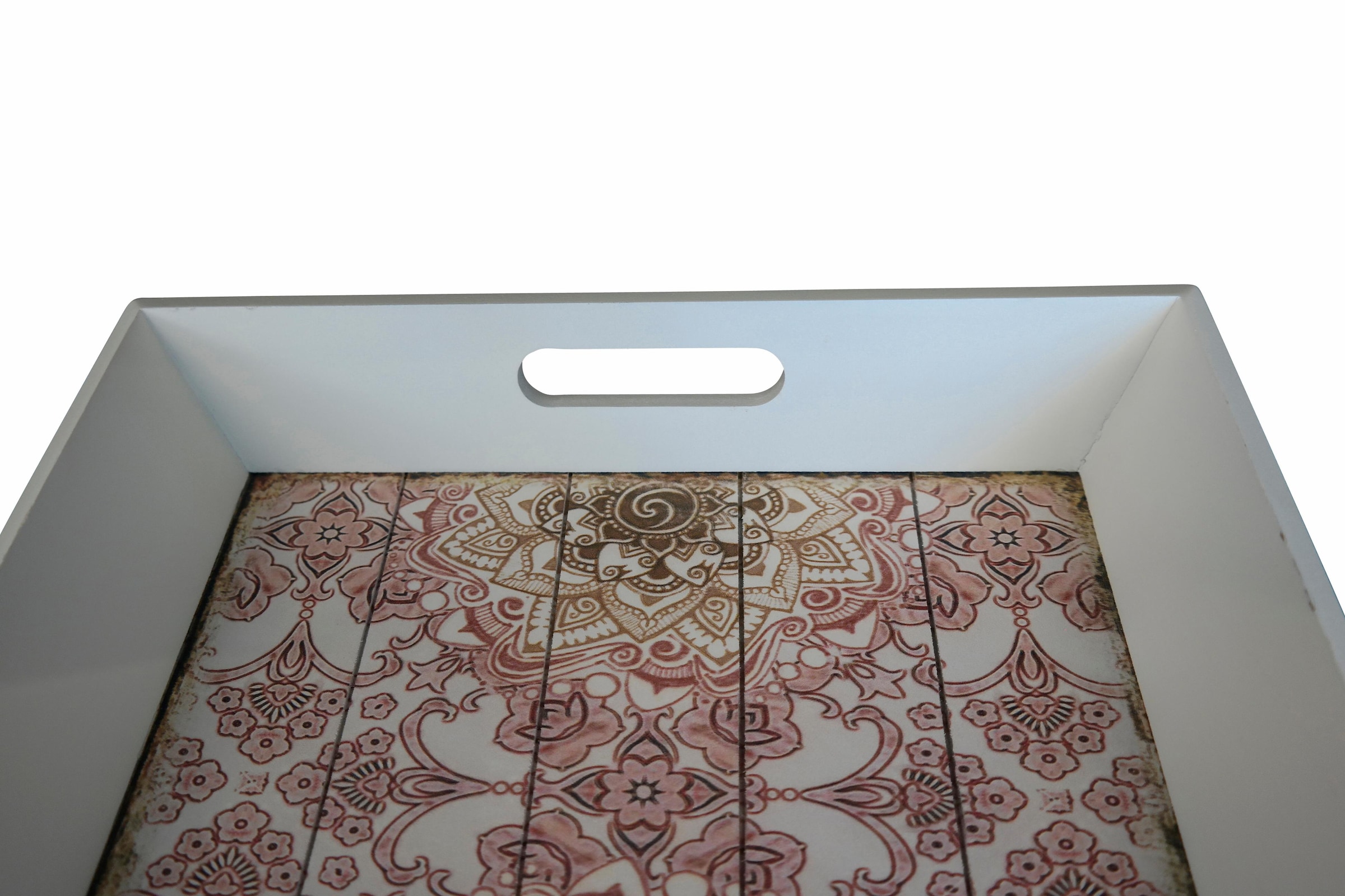 Myflair Möbel & Accessoires Tablett, (Set, 3 tlg.), Dekotablett, weiß, bedruckte Stellfläche, Shabby Optik