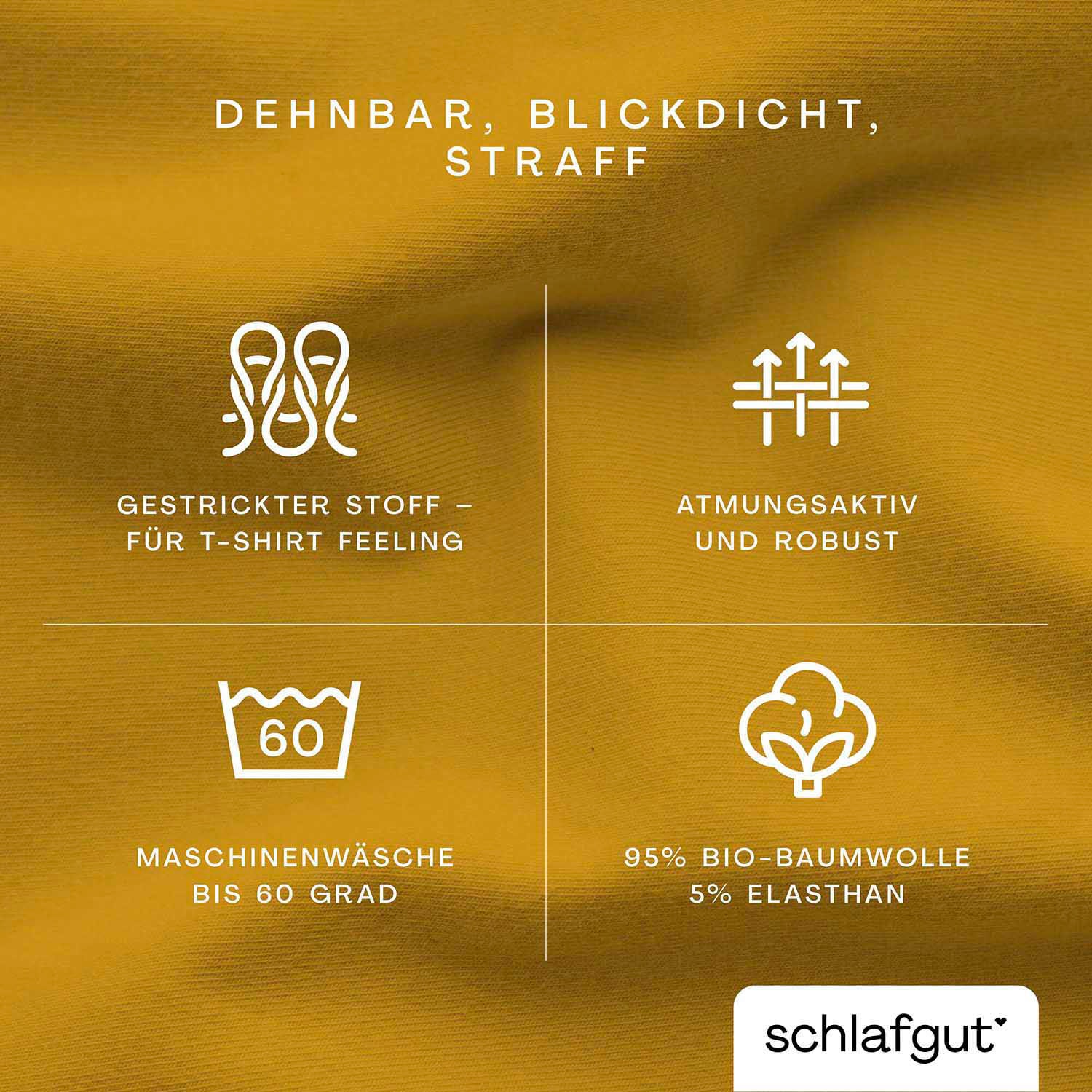 Schlafgut Spannbettlaken »PURE Bio-Baumwolle mit Elasthan, 170 g/m², Bettlaken, Spannbetttuch« PREMIUM Laken für Matratzen bis 30cm Höhe, dehnbar blickdicht, straff