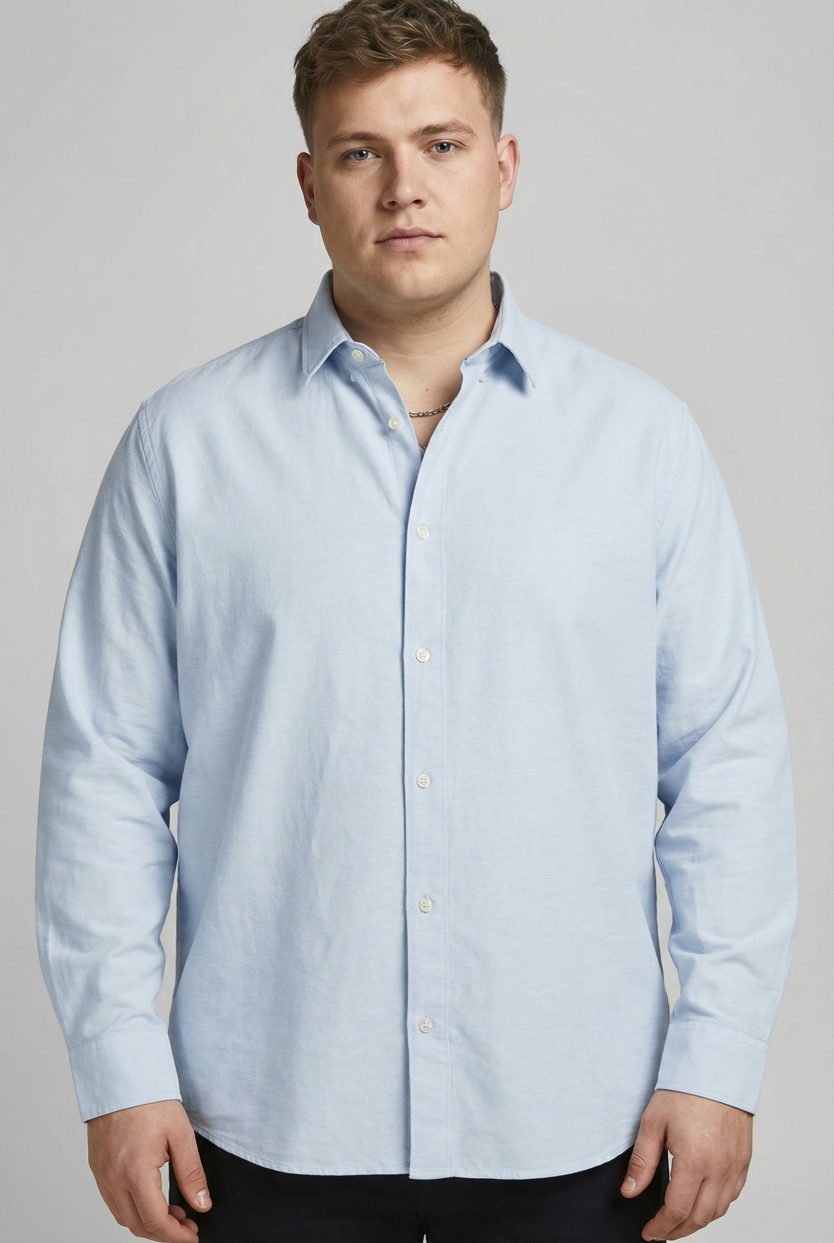 Jack & Jones PlusSize Langarmhemd »JJEBREEZE LINEN BLEND SHIRT L/S SN PLS« mit auffälliger Knopfleiste