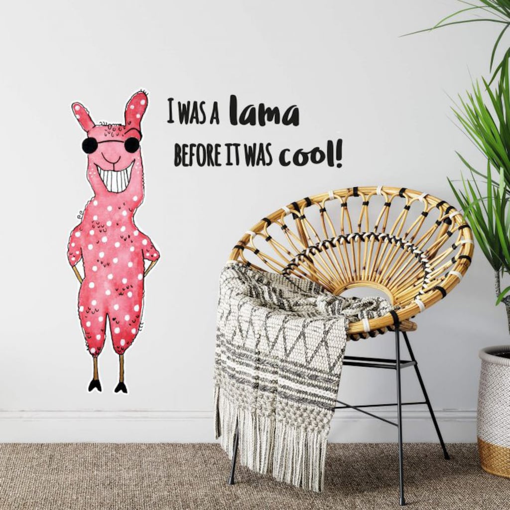 Wall-Art Wandtattoo »Lebensfreude cooles Lama«, (1 St.)
