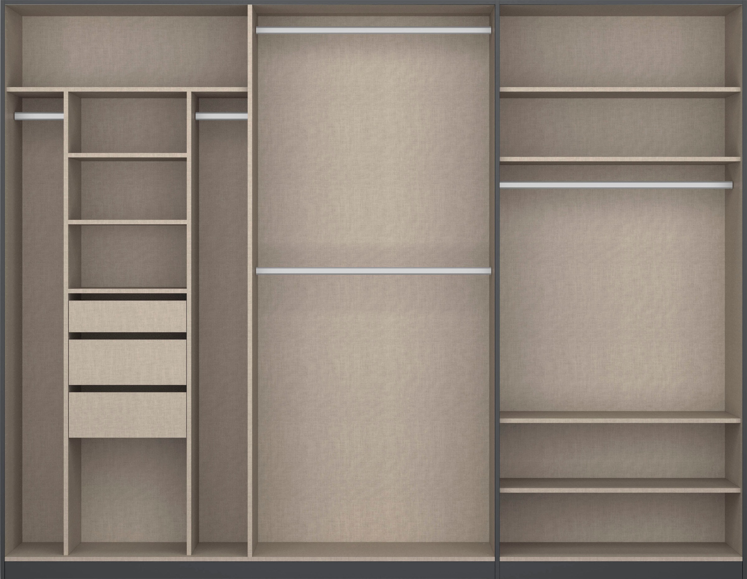 rauch Drehtürenschrank »Kleiderschrank Schrank Garderobe TOPSELLER OTELI inkl. Inneneinteilung«, (erhältlich in Breiten 91-360 cm, ab Breite 136cm inkl. Innenschubladen), mit zusätzlichen Einlegeböden, optional mit Spiegel MADE IN GERMANY