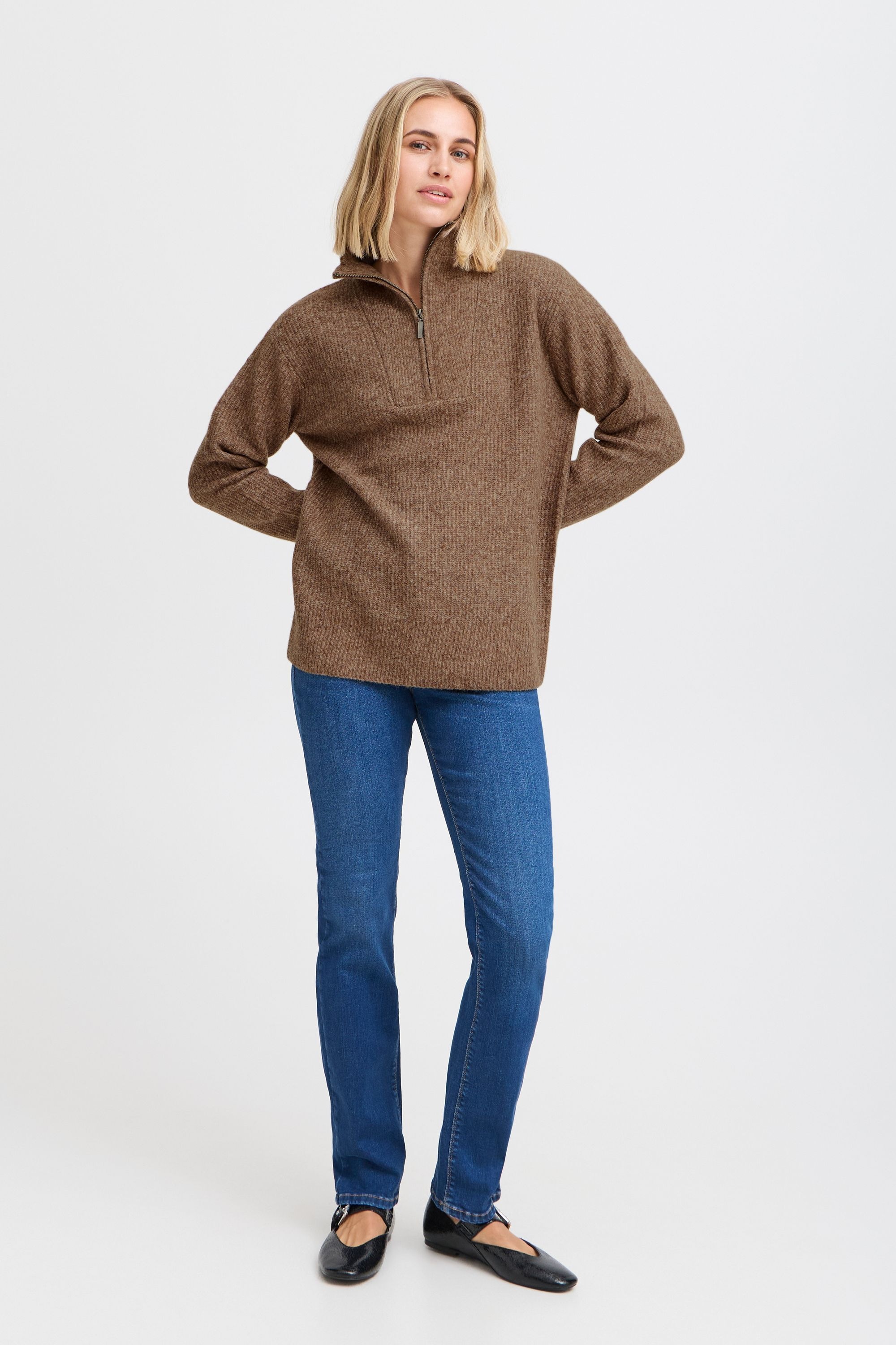 Pulz Jeans Strickfleece-Pullover »Strickpullover PZASTRA Zipper Roll Neck Pullover«