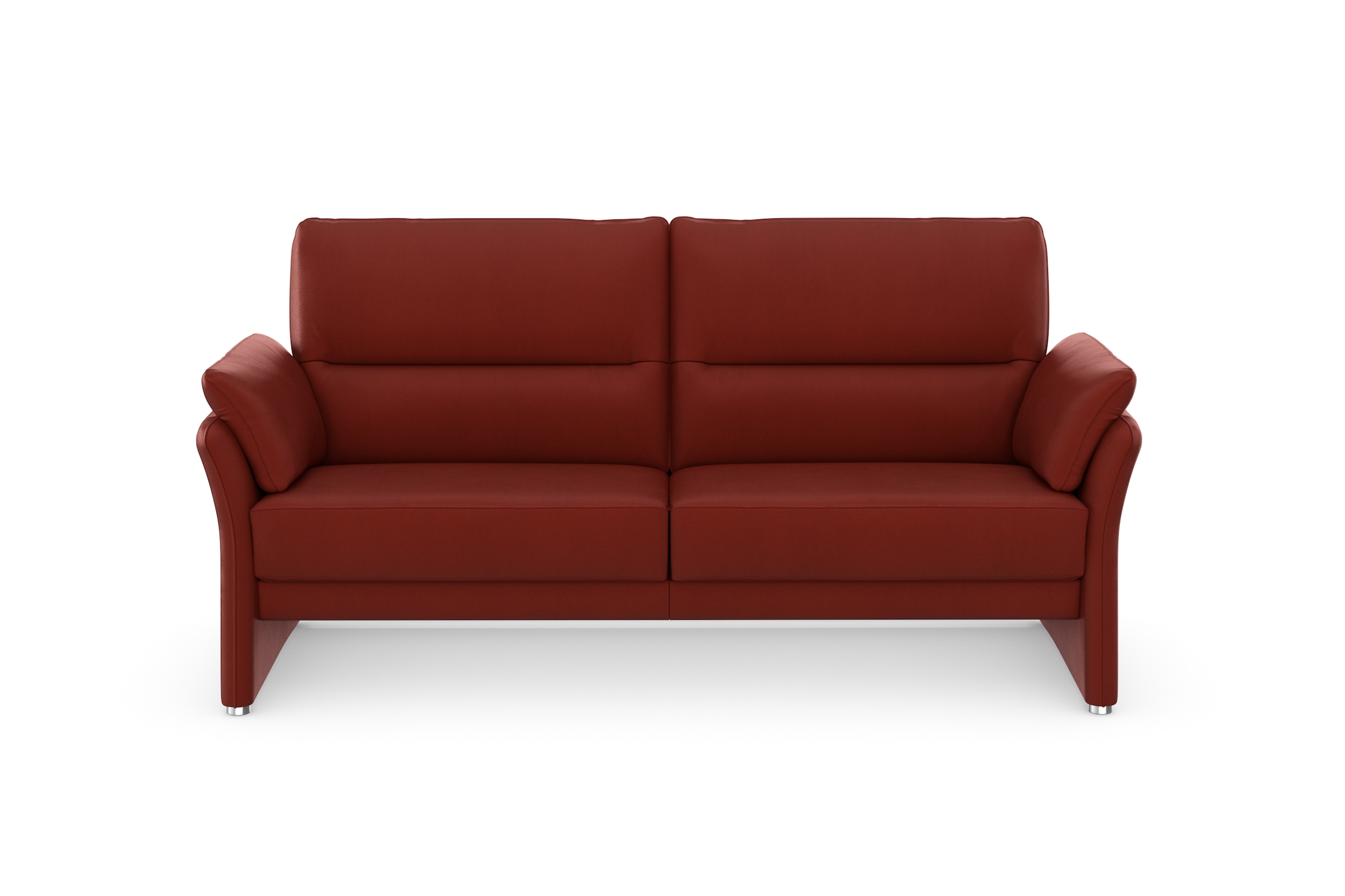 DOMO collection 2,5-Sitzer »Pina, schmale Armlehnen, mit Federkern, kompakt & elegant«, Hoher Sitzkomfort, Luxus-Microfaser Lederoptik, rot, Breite 199 cm