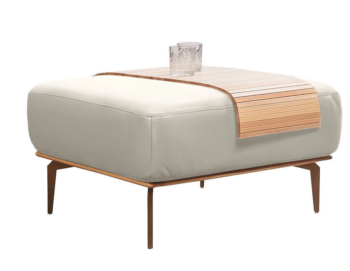 W.SCHILLIG Polsterhocker »run«, mit Holzsockel, Füße in Bronze pulverbeschichtet, Breite 75 cm