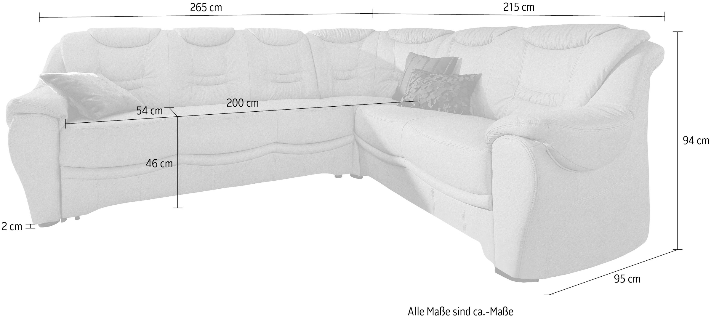 sit&more Ecksofa »Benson L-Form«, wahlweise mit Bettfunktion