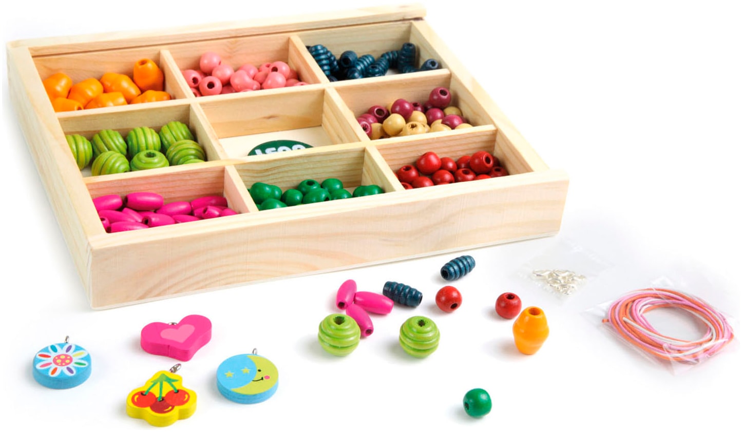Lena® Kreativset »Holzperlen Holzkassette, mittel«