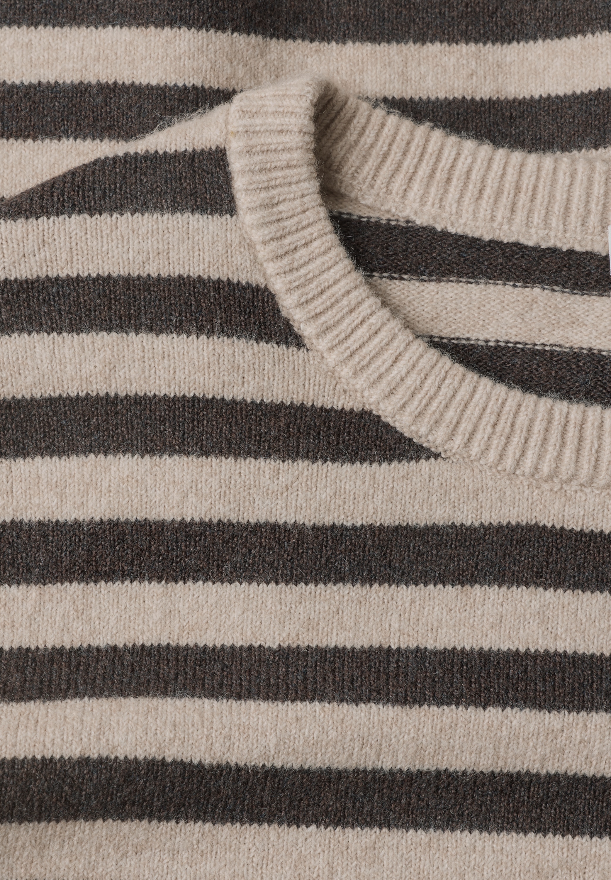 STREET ONE Strickpullover Sommerpullover mit Rundhals und Streifen