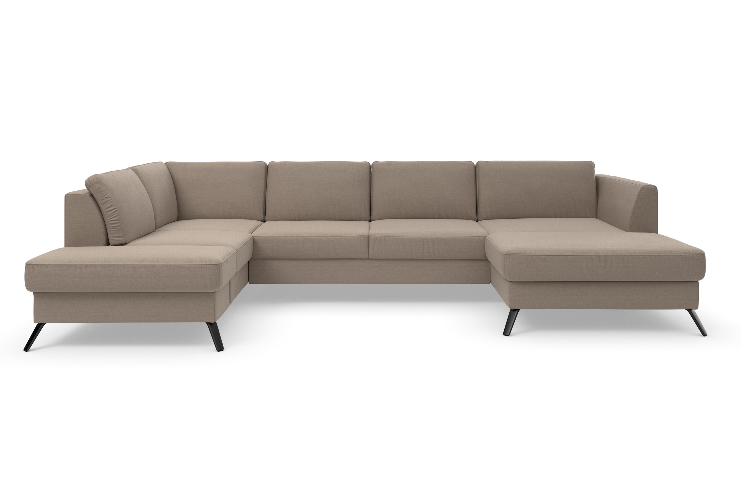 sit&more Wohnlandschaft »Olsen U-Form«, inklusive Sitztiefenverstellung, wahlweise mit Bettfunktion, 15cm hoch